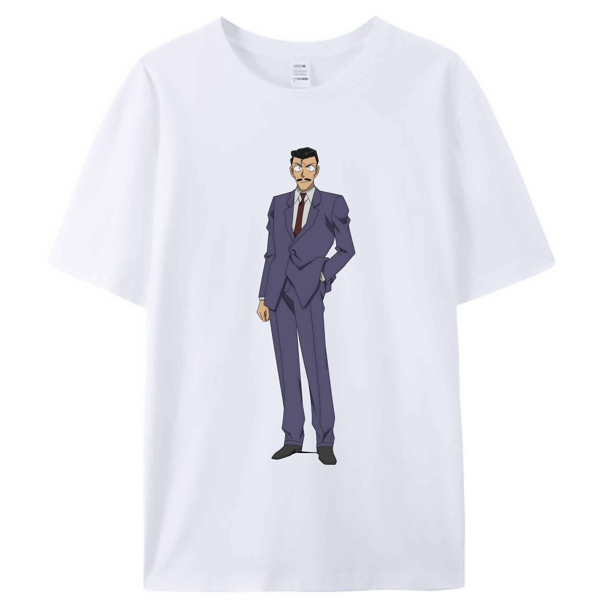 （画像用） 名探偵コナン 毛利 小五郎 もうり こごろう Detective Conan 綿100％ メンズ半袖Tシャツ｜肌触りやわらか＆通気性