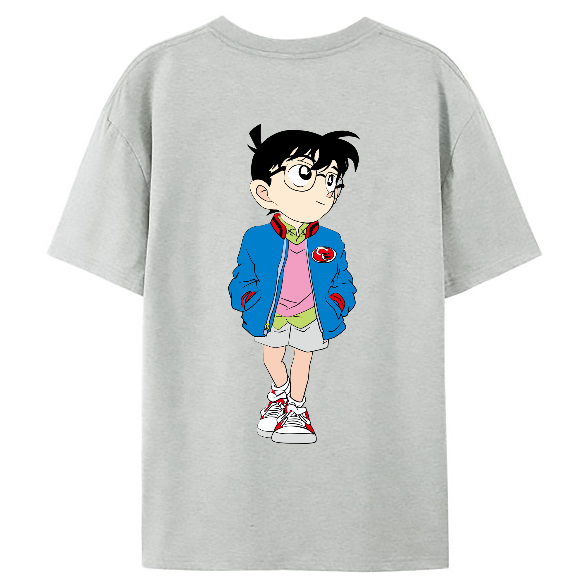 （画像用） 名探偵コナン 江戸川 コナン Detective Conan Conan Edogawa レディース半袖Tシャツ(バックプリント)