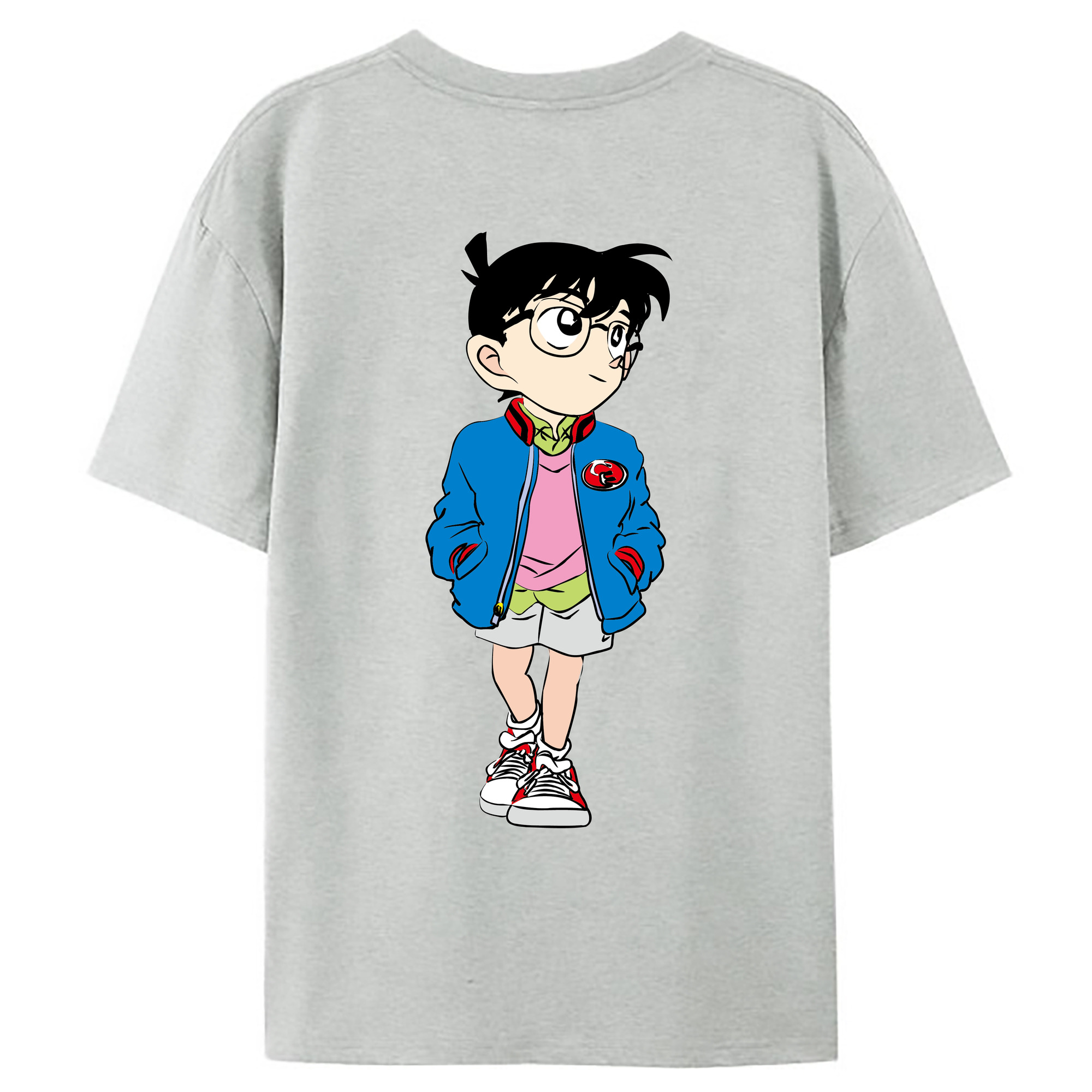 （画像用） 名探偵コナン 江戸川 コナン Detective Conan Conan Edogawa レディース半袖Tシャツ(バックプリント)