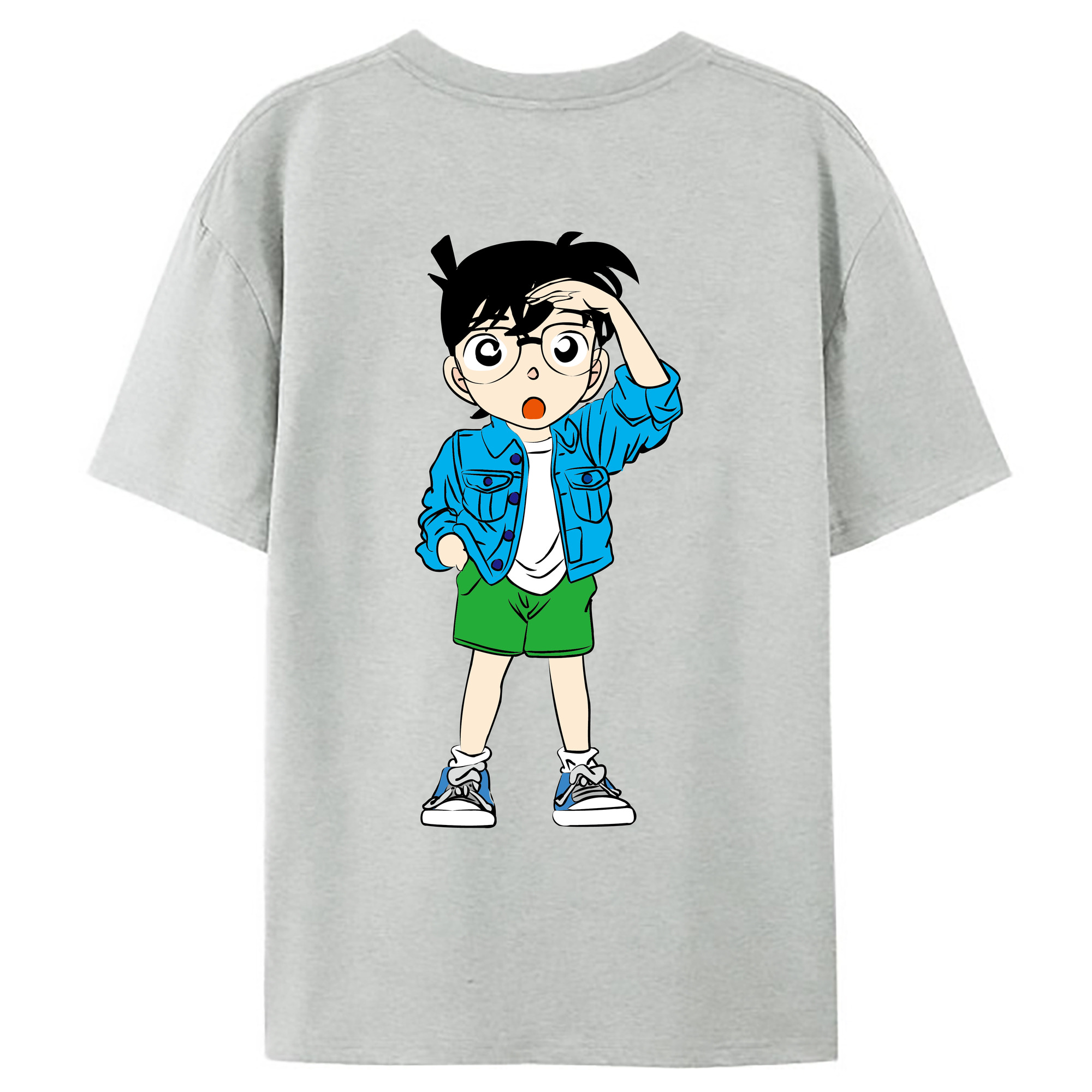 （画像用） 名探偵コナン 江戸川 コナン Detective Conan Conan Edogawa レディース半袖Tシャツ(バックプリント)