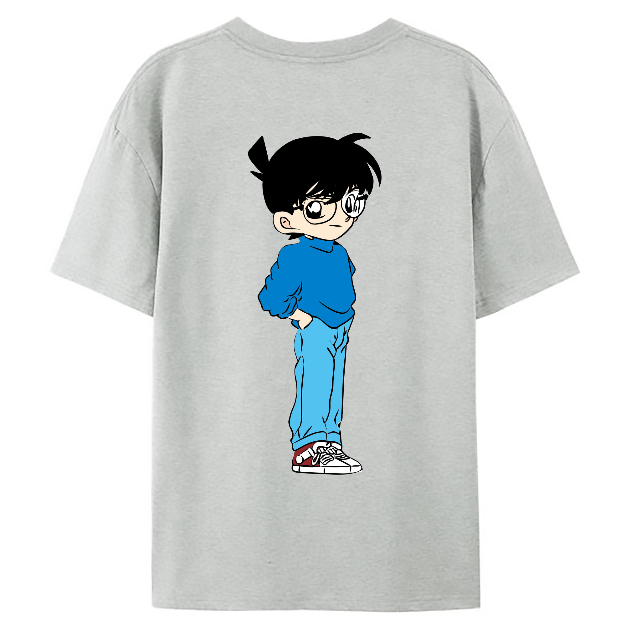 （画像用） 名探偵コナン 江戸川 コナン Detective Conan Conan Edogawa レディース半袖Tシャツ(バックプリント)
