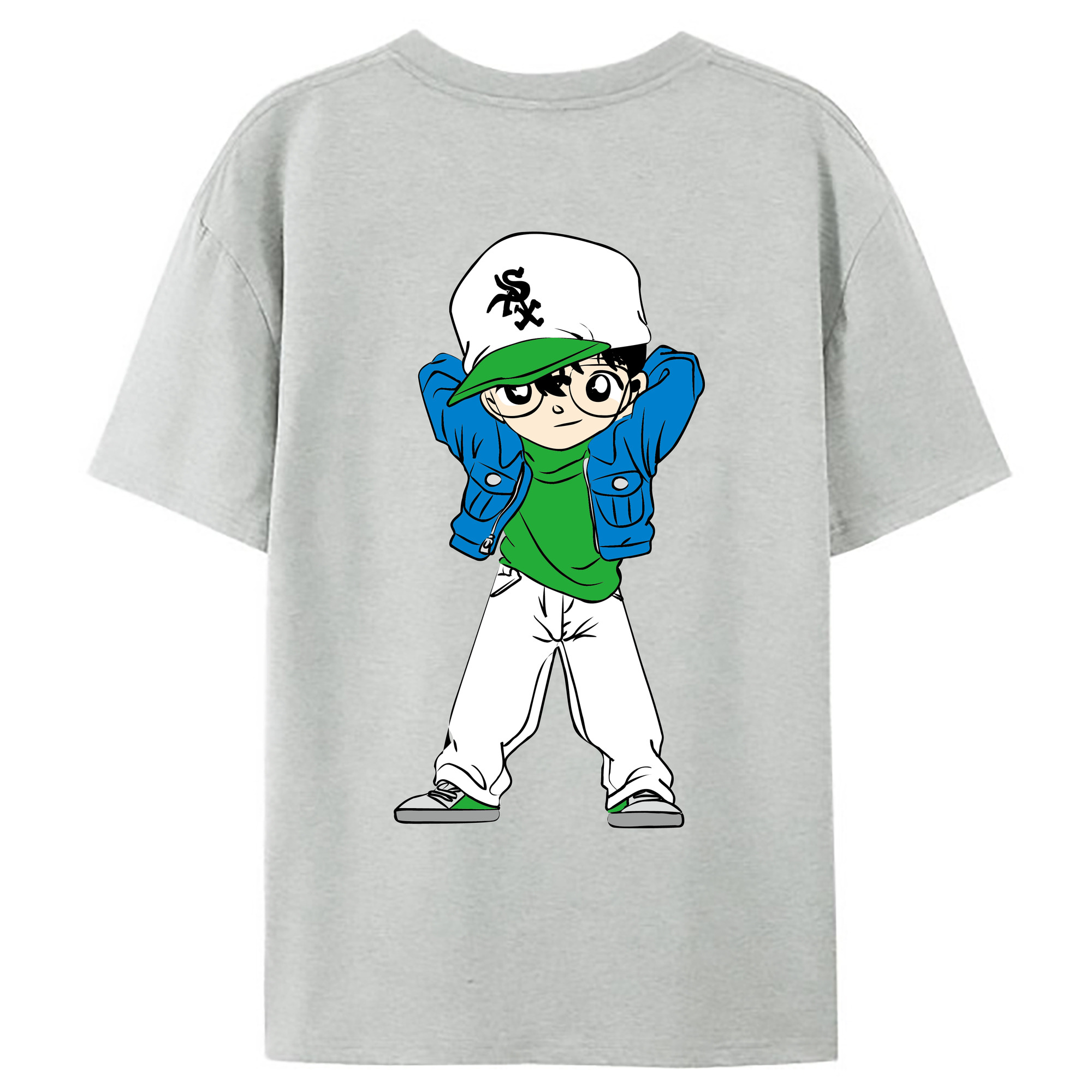 （画像用） 名探偵コナン 江戸川 コナン Detective Conan Conan Edogawa レディース半袖Tシャツ(バックプリント)