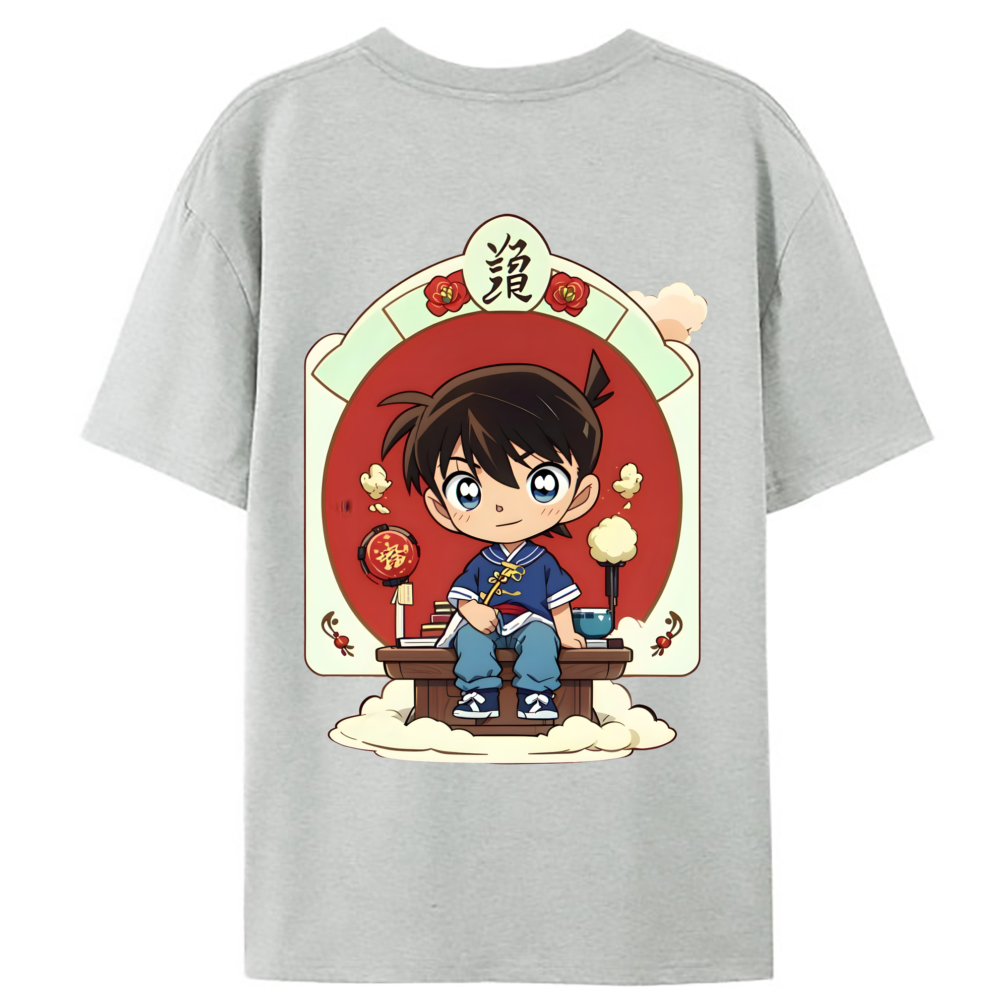 （画像用） 名探偵コナン 江戸川 コナン Detective Conan Conan Edogawa レディース半袖Tシャツ(バックプリント)