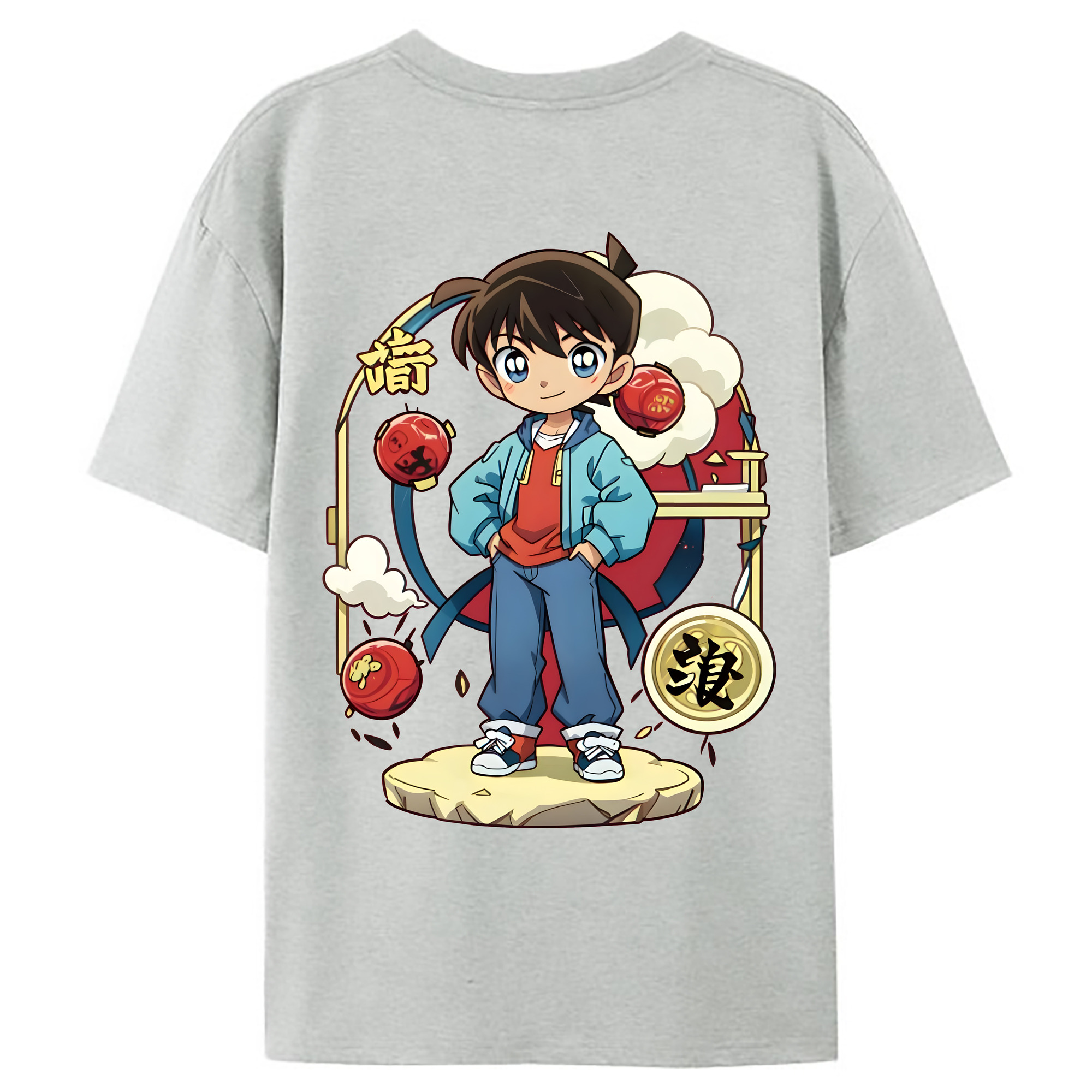 （画像用） 名探偵コナン 江戸川 コナン Detective Conan Conan Edogawa レディース半袖Tシャツ(バックプリント)