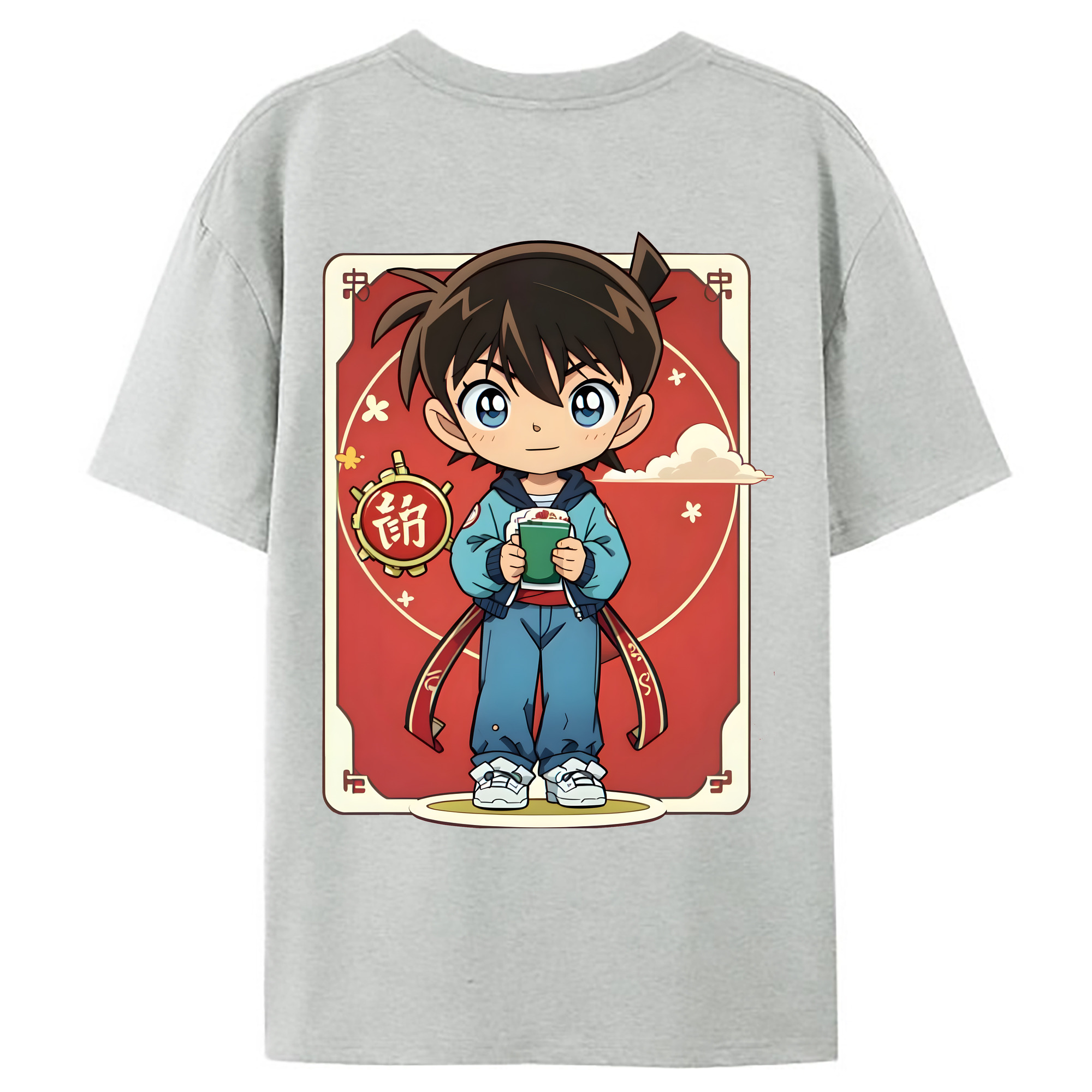 （画像用） 名探偵コナン 江戸川 コナン Detective Conan Conan Edogawa レディース半袖Tシャツ(バックプリント)