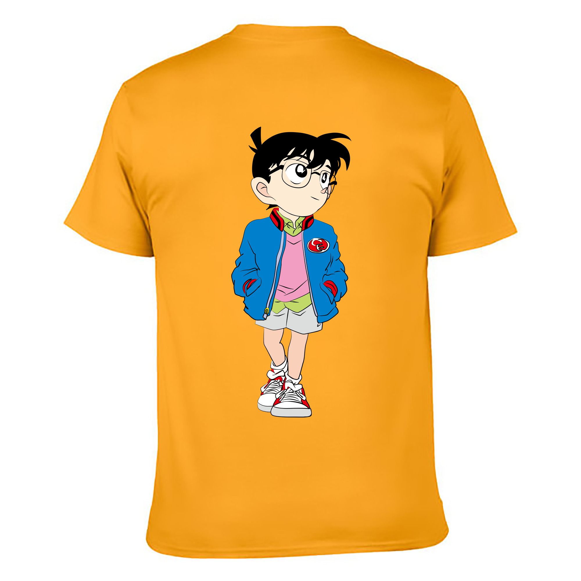 （画像用） 名探偵コナン 江戸川 コナン Detective Conan Conan Edogawa レディース半袖Tシャツ(バックプリント)