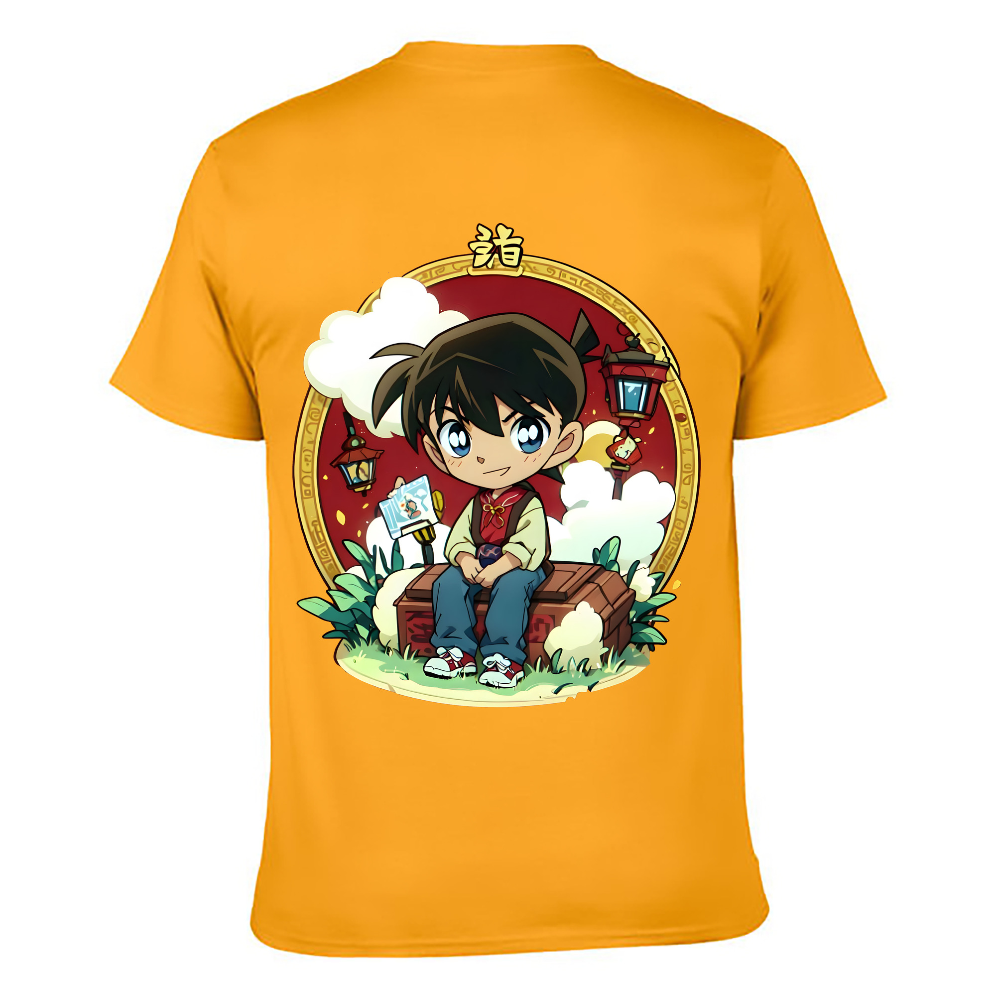 （画像用） 名探偵コナン 江戸川 コナン Detective Conan Conan Edogawa レディース半袖Tシャツ(バックプリント)