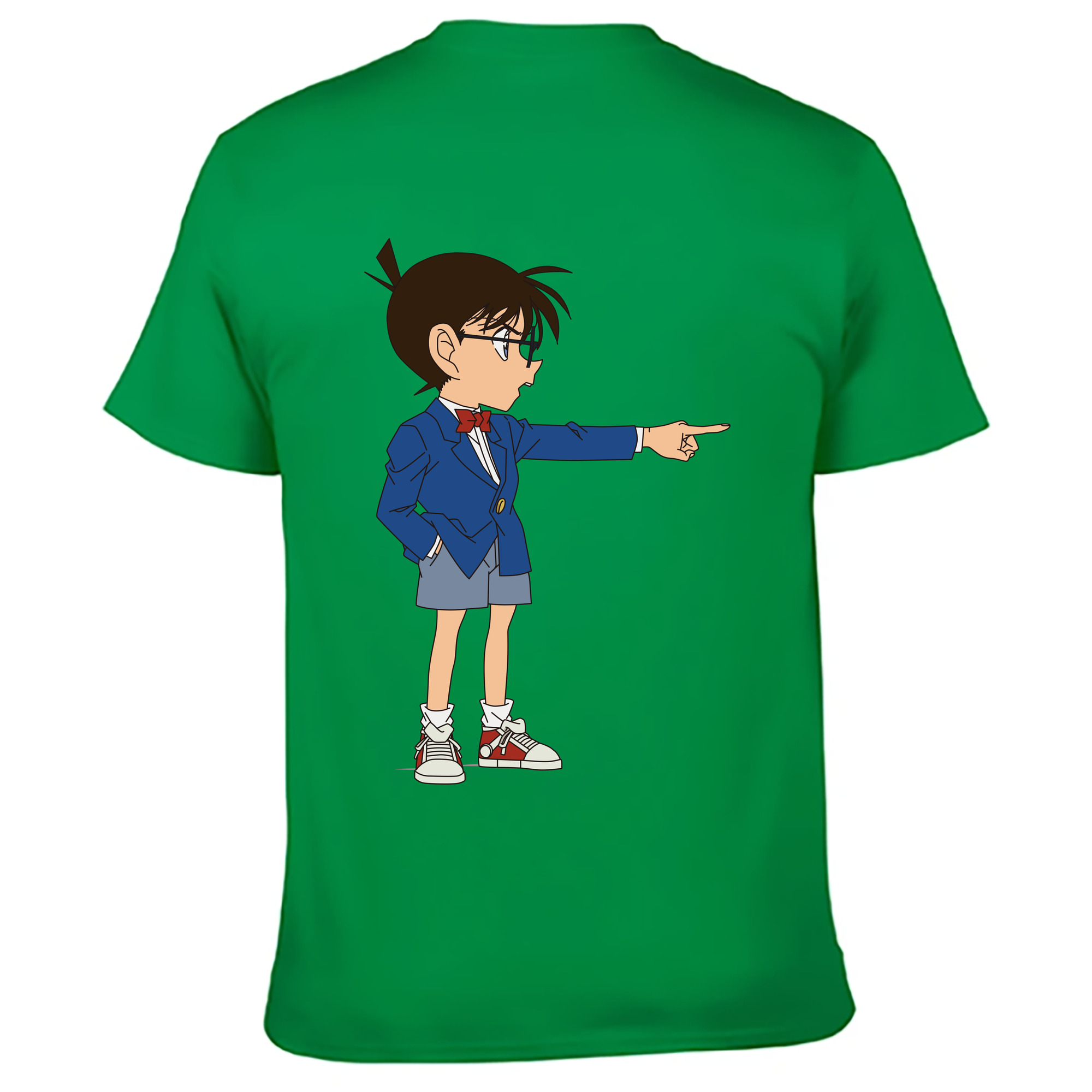 （画像用） 名探偵コナン 江戸川 コナン Detective Conan Conan Edogawa レディース半袖Tシャツ(バックプリント)