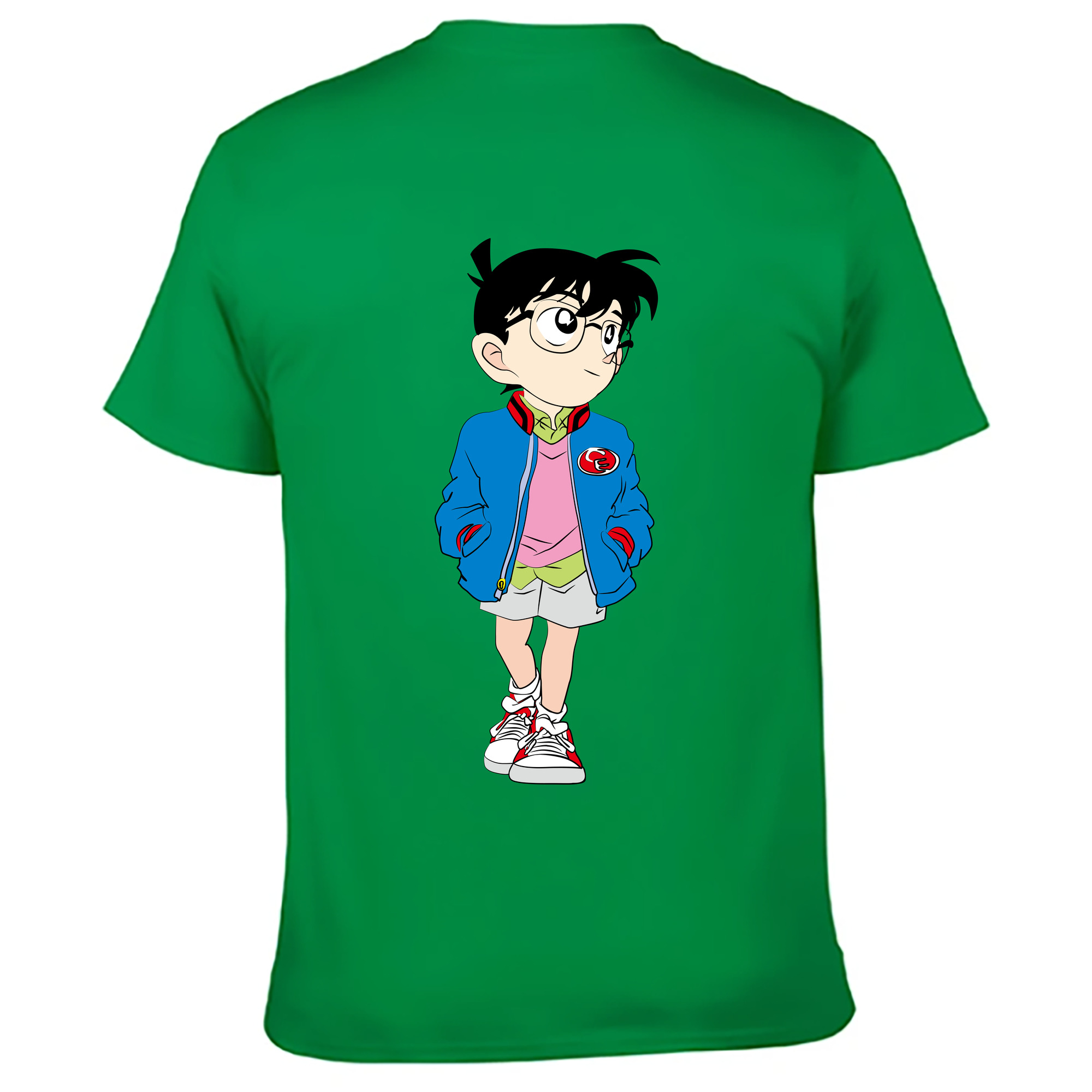 （画像用） 名探偵コナン 江戸川 コナン Detective Conan Conan Edogawa レディース半袖Tシャツ(バックプリント)