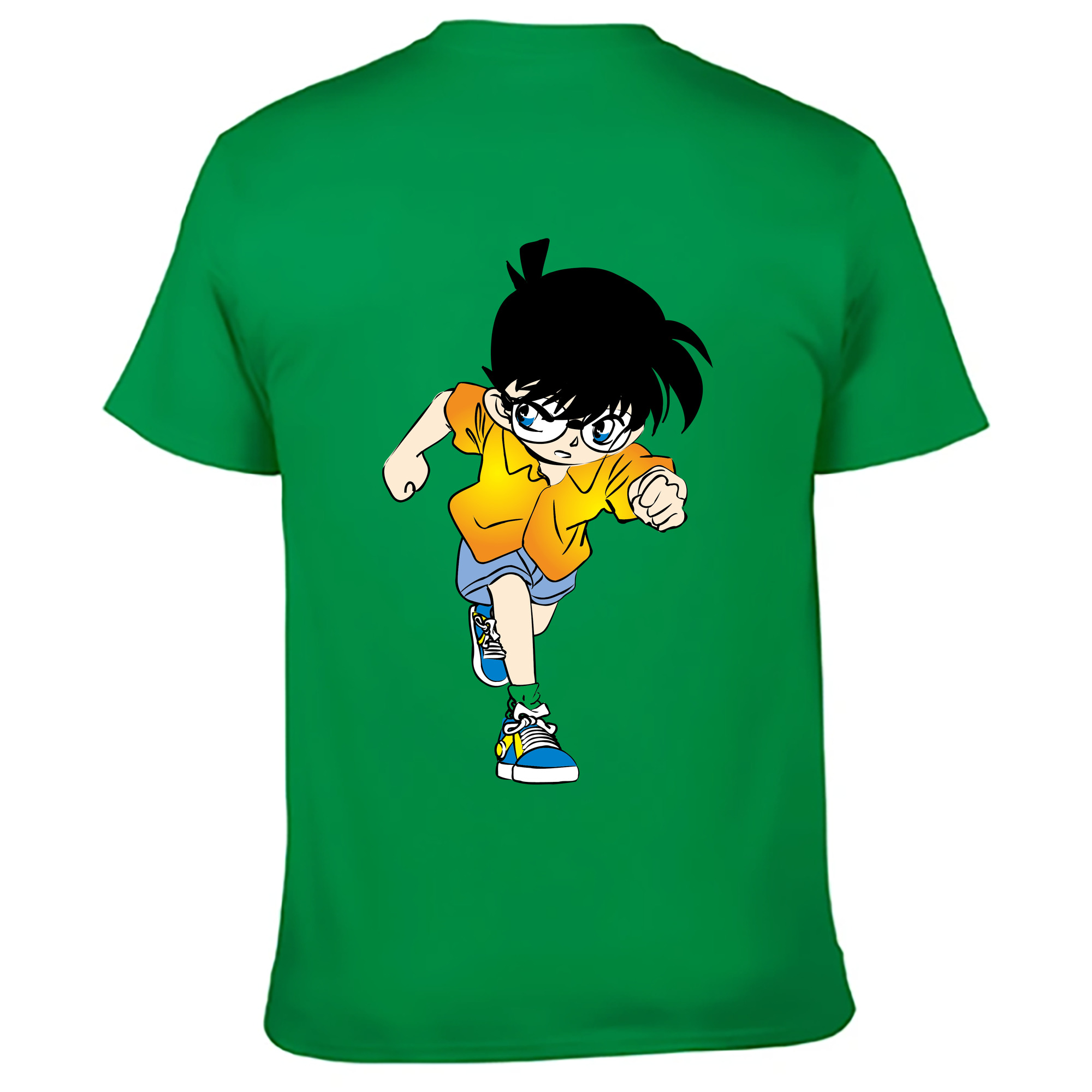 （画像用） 名探偵コナン 江戸川 コナン Detective Conan Conan Edogawa レディース半袖Tシャツ(バックプリント)