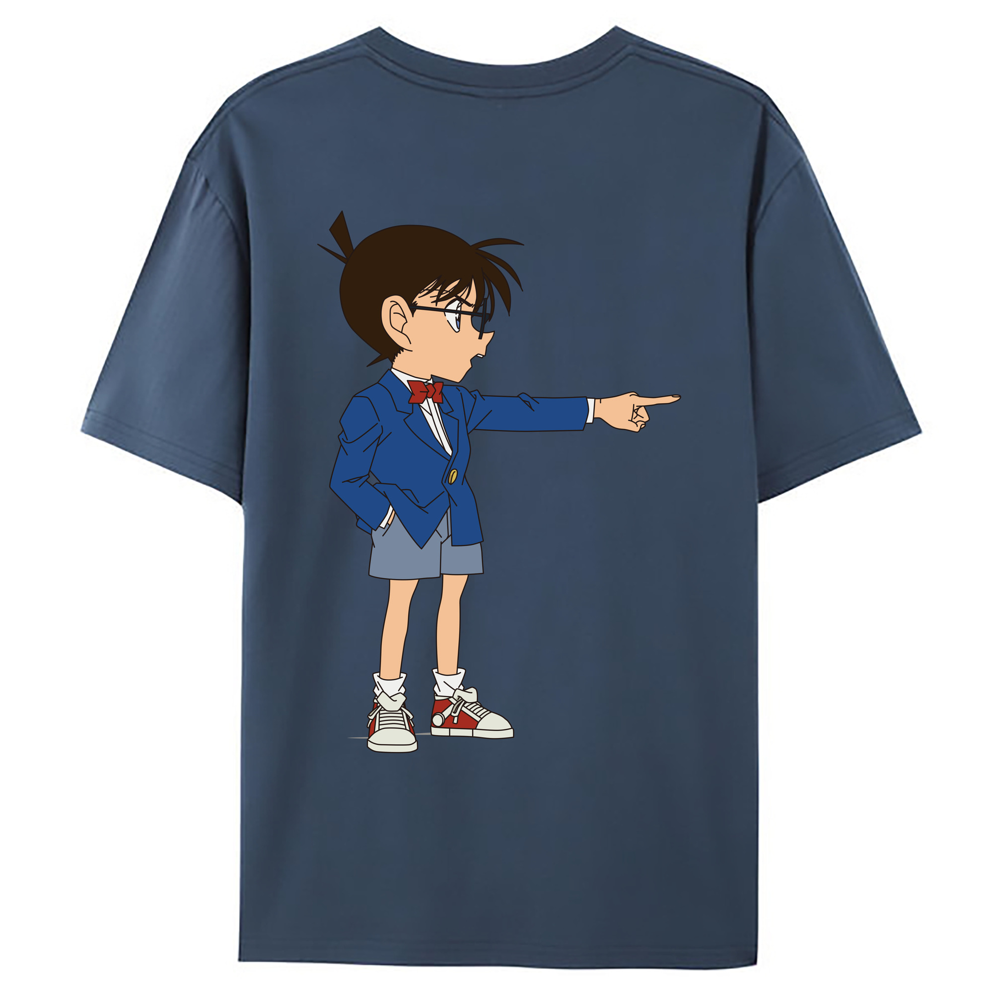 （画像用） 名探偵コナン 江戸川 コナン Detective Conan Conan Edogawa レディース半袖Tシャツ(バックプリント)