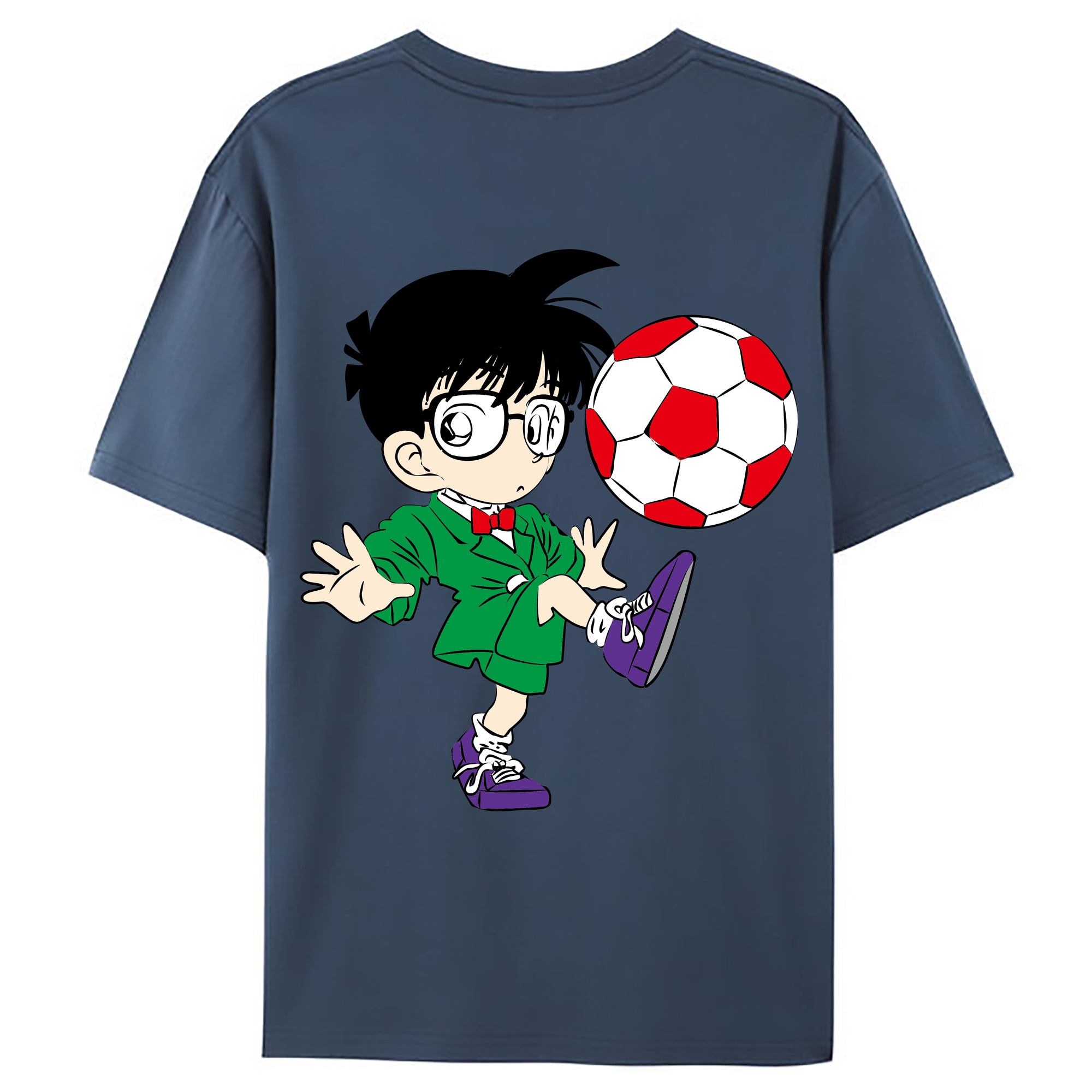 （画像用） 名探偵コナン 江戸川 コナン Detective Conan Conan Edogawa レディース半袖Tシャツ(バックプリント)