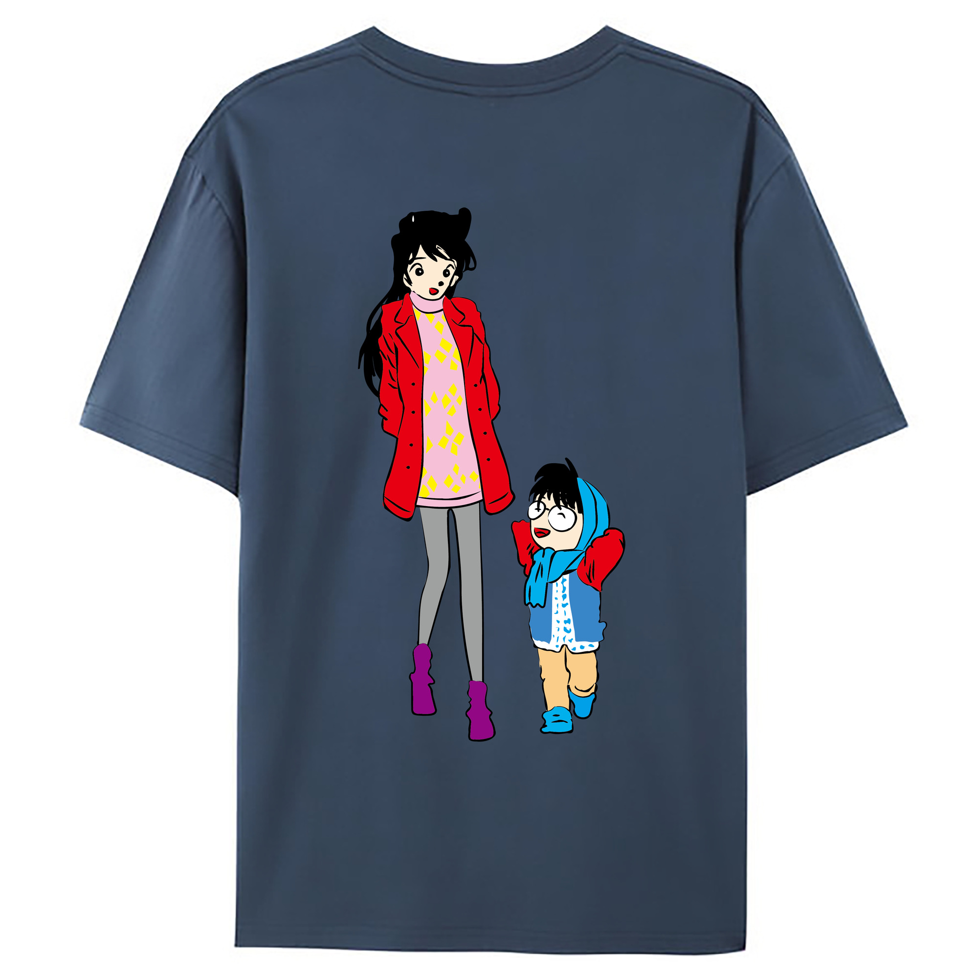 （画像用） 名探偵コナン 江戸川 コナン Detective Conan Conan Edogawa レディース半袖Tシャツ(バックプリント)