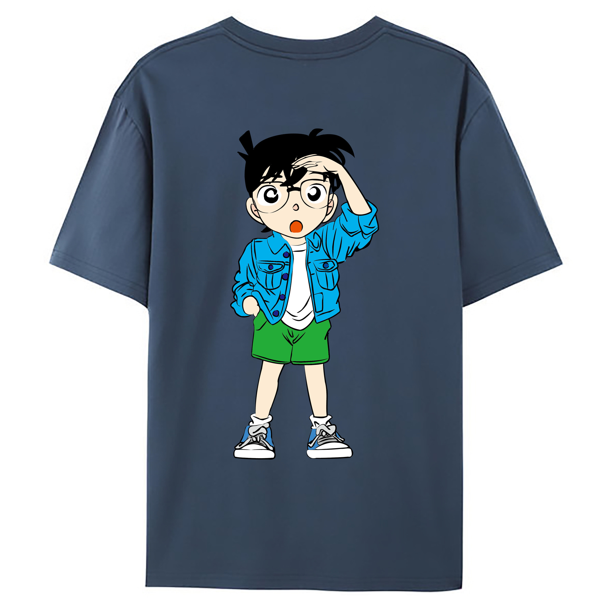 （画像用） 名探偵コナン 江戸川 コナン Detective Conan Conan Edogawa レディース半袖Tシャツ(バックプリント)