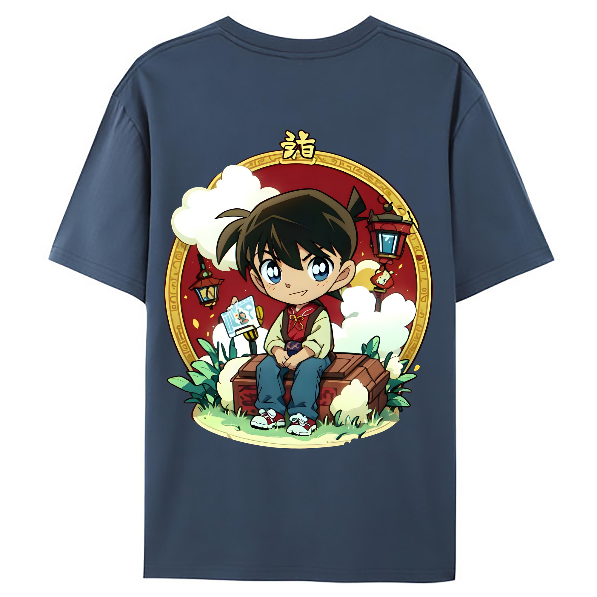 （画像用） 名探偵コナン 江戸川 コナン Detective Conan Conan Edogawa レディース半袖Tシャツ(バックプリント)