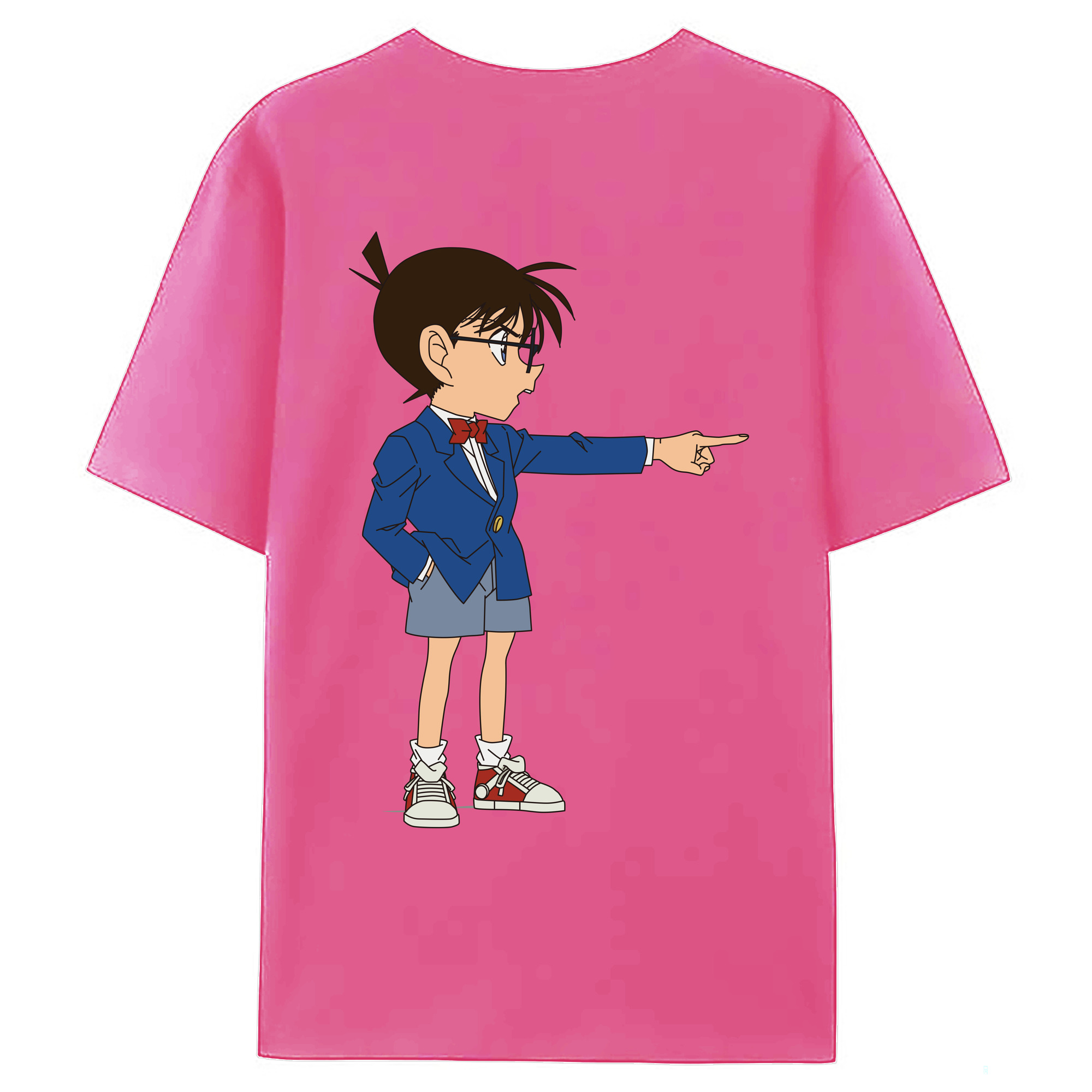 （画像用） 名探偵コナン 江戸川 コナン Detective Conan Conan Edogawa レディース半袖Tシャツ(バックプリント)