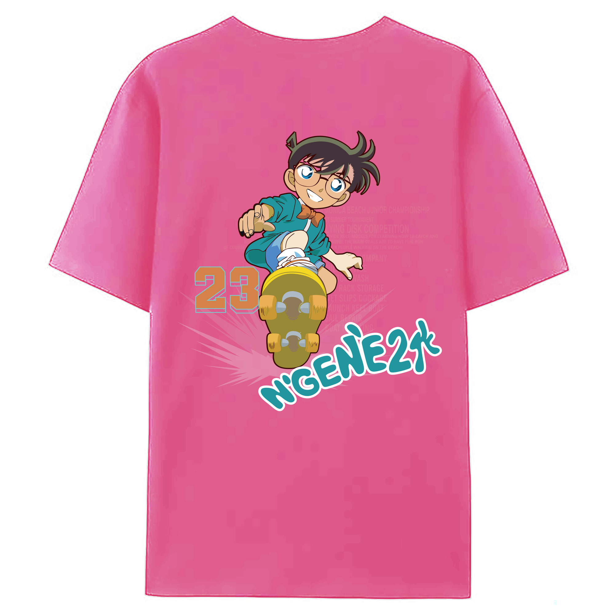 （画像用） 名探偵コナン 江戸川 コナン Detective Conan Conan Edogawa レディース半袖Tシャツ(バックプリント)
