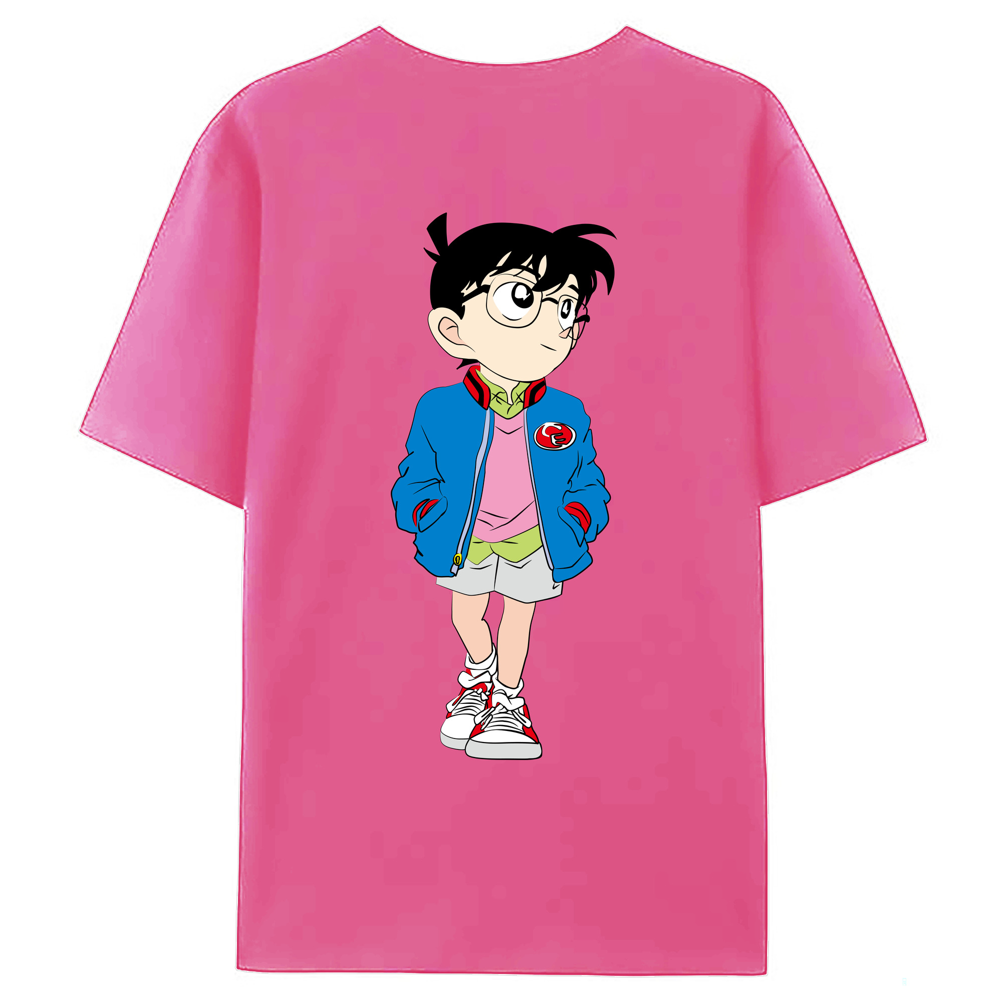 （画像用） 名探偵コナン 江戸川 コナン Detective Conan Conan Edogawa レディース半袖Tシャツ(バックプリント)