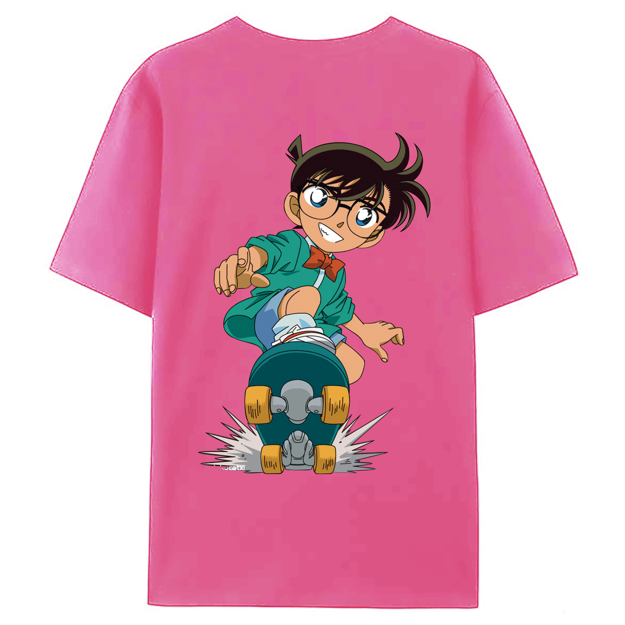 （画像用） 名探偵コナン 江戸川 コナン Detective Conan Conan Edogawa レディース半袖Tシャツ(バックプリント)