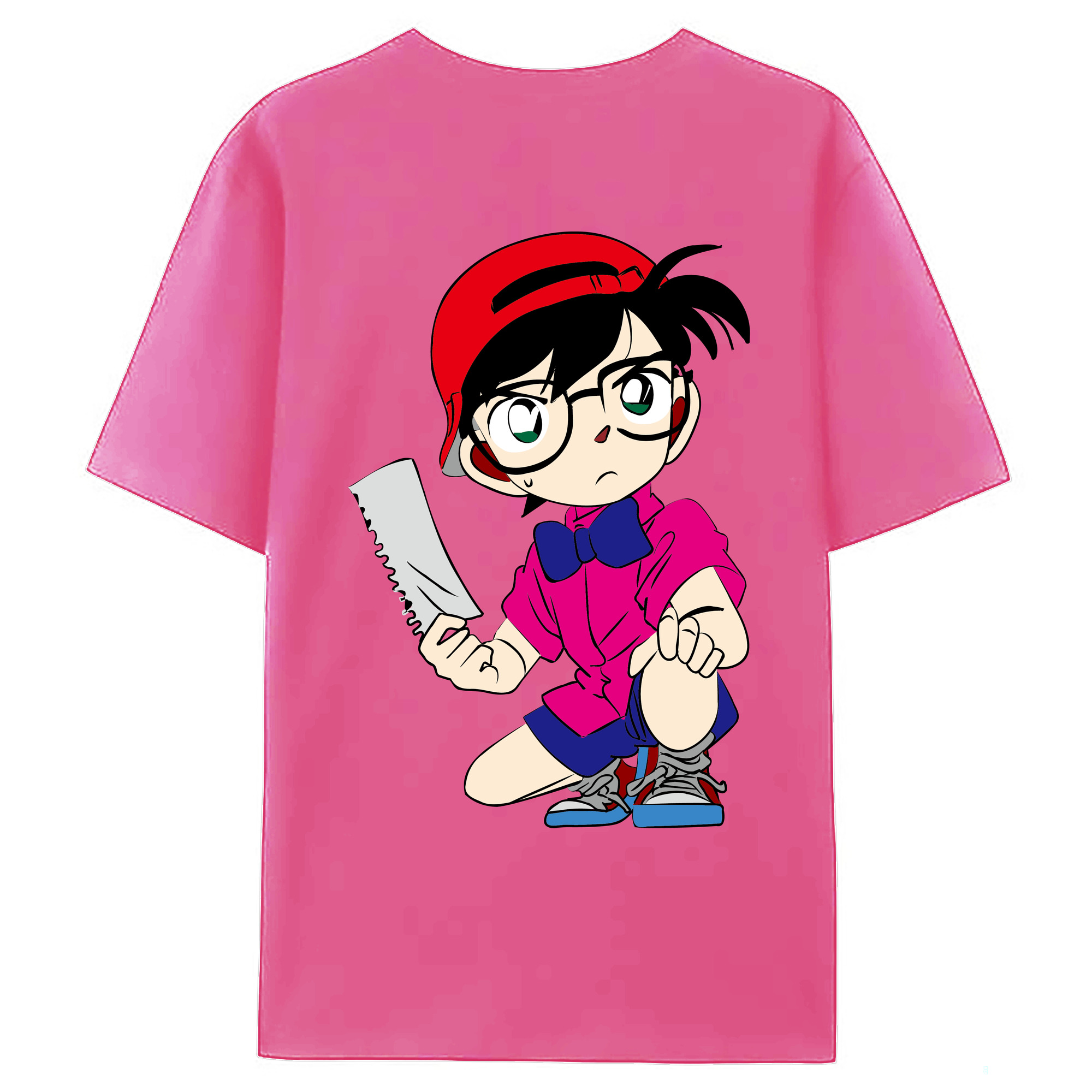 （画像用） 名探偵コナン 江戸川 コナン Detective Conan Conan Edogawa レディース半袖Tシャツ(バックプリント)