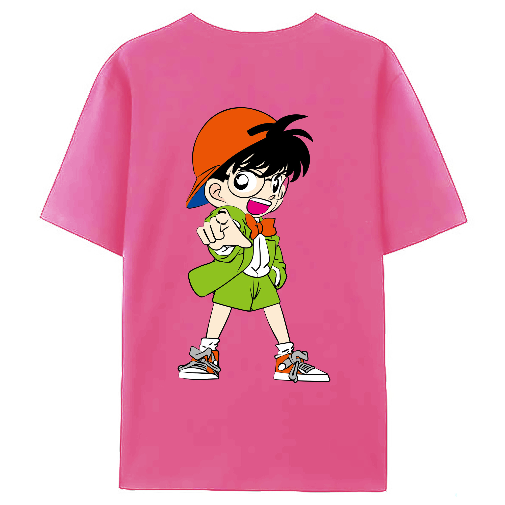 （画像用） 名探偵コナン 江戸川 コナン Detective Conan Conan Edogawa レディース半袖Tシャツ(バックプリント)