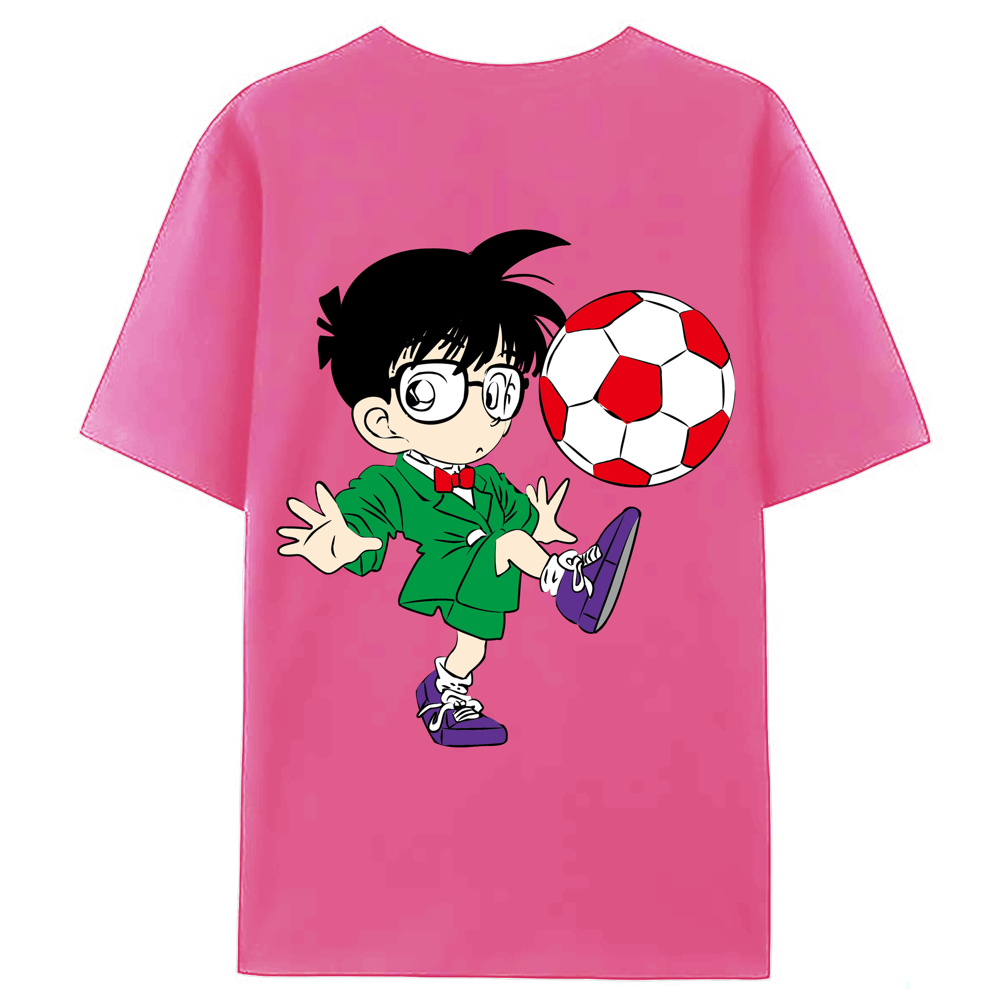 （画像用） 名探偵コナン 江戸川 コナン Detective Conan Conan Edogawa レディース半袖Tシャツ(バックプリント)