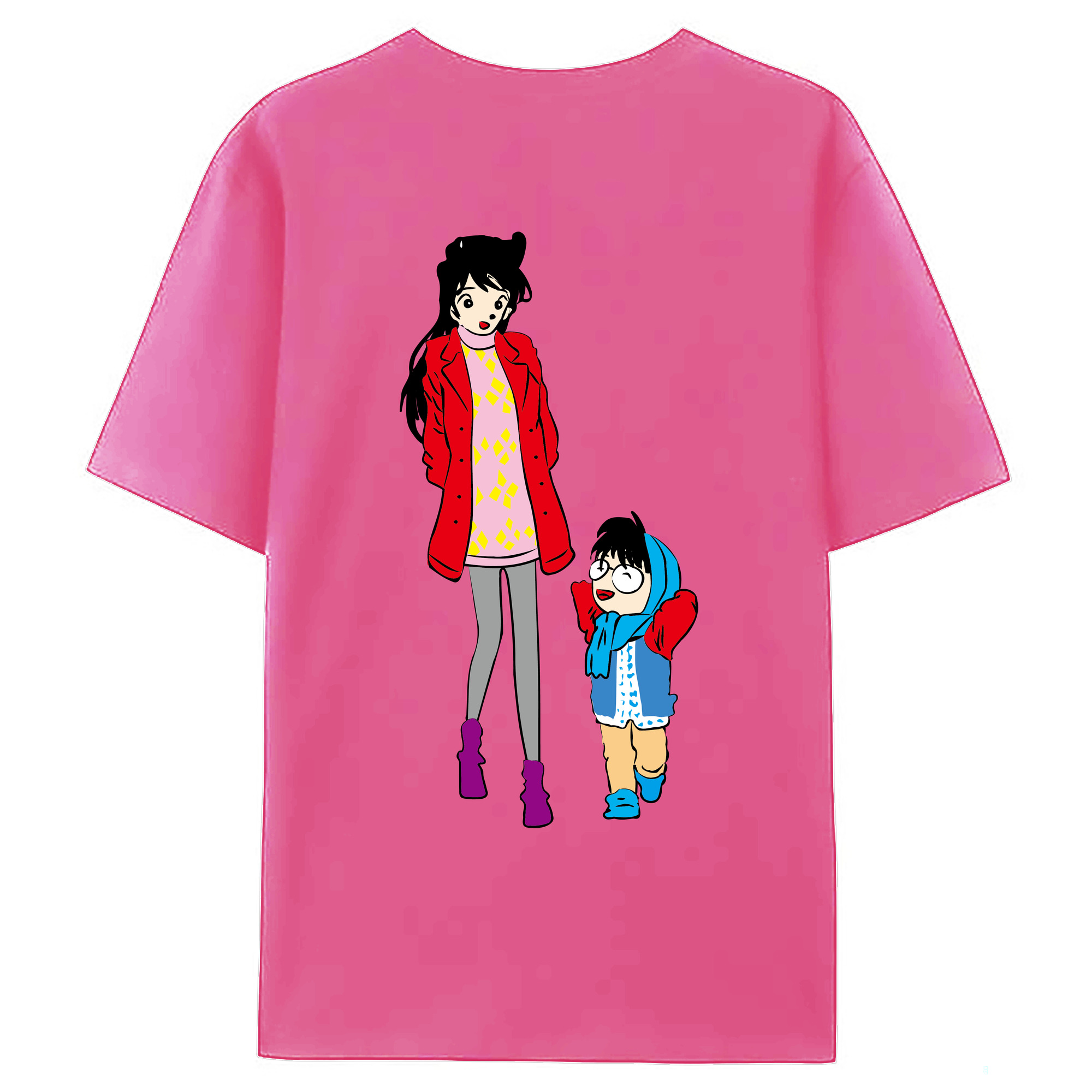 （画像用） 名探偵コナン 江戸川 コナン Detective Conan Conan Edogawa レディース半袖Tシャツ(バックプリント)