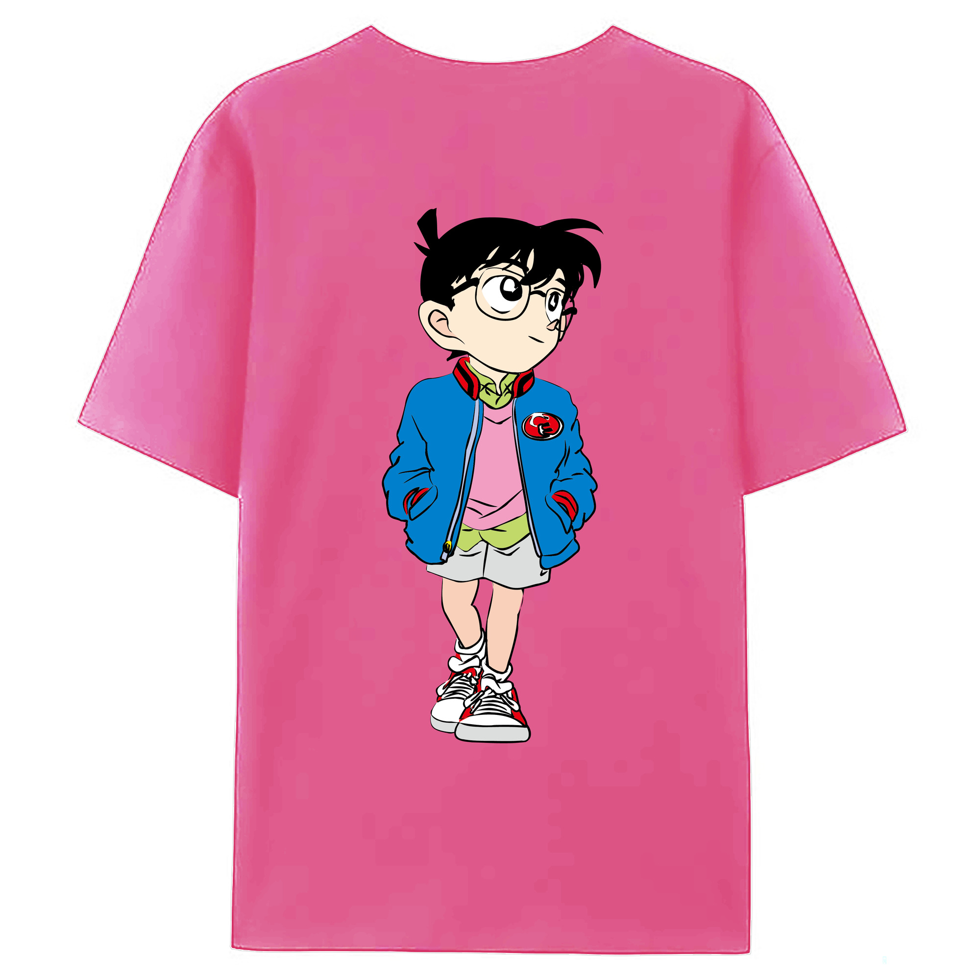 （画像用） 名探偵コナン 江戸川 コナン Detective Conan Conan Edogawa レディース半袖Tシャツ(バックプリント)