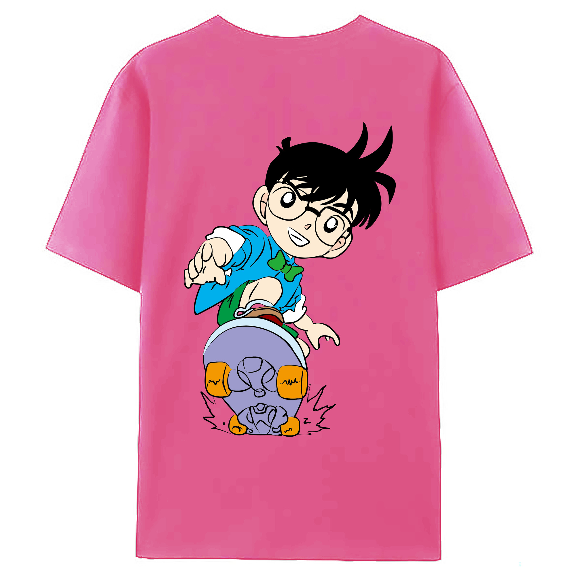 （画像用） 名探偵コナン 江戸川 コナン Detective Conan Conan Edogawa レディース半袖Tシャツ(バックプリント)