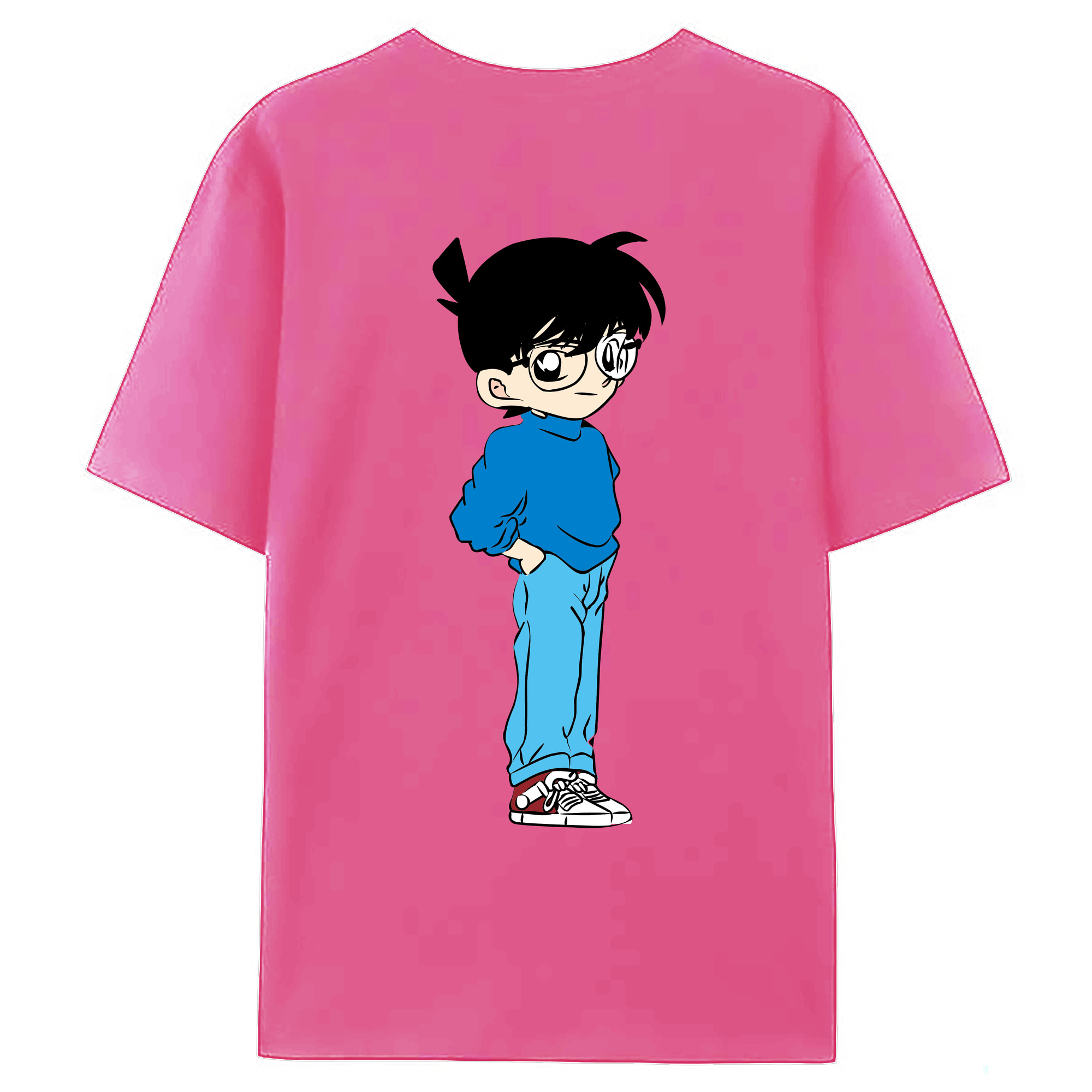 （画像用） 名探偵コナン 江戸川 コナン Detective Conan Conan Edogawa レディース半袖Tシャツ(バックプリント)