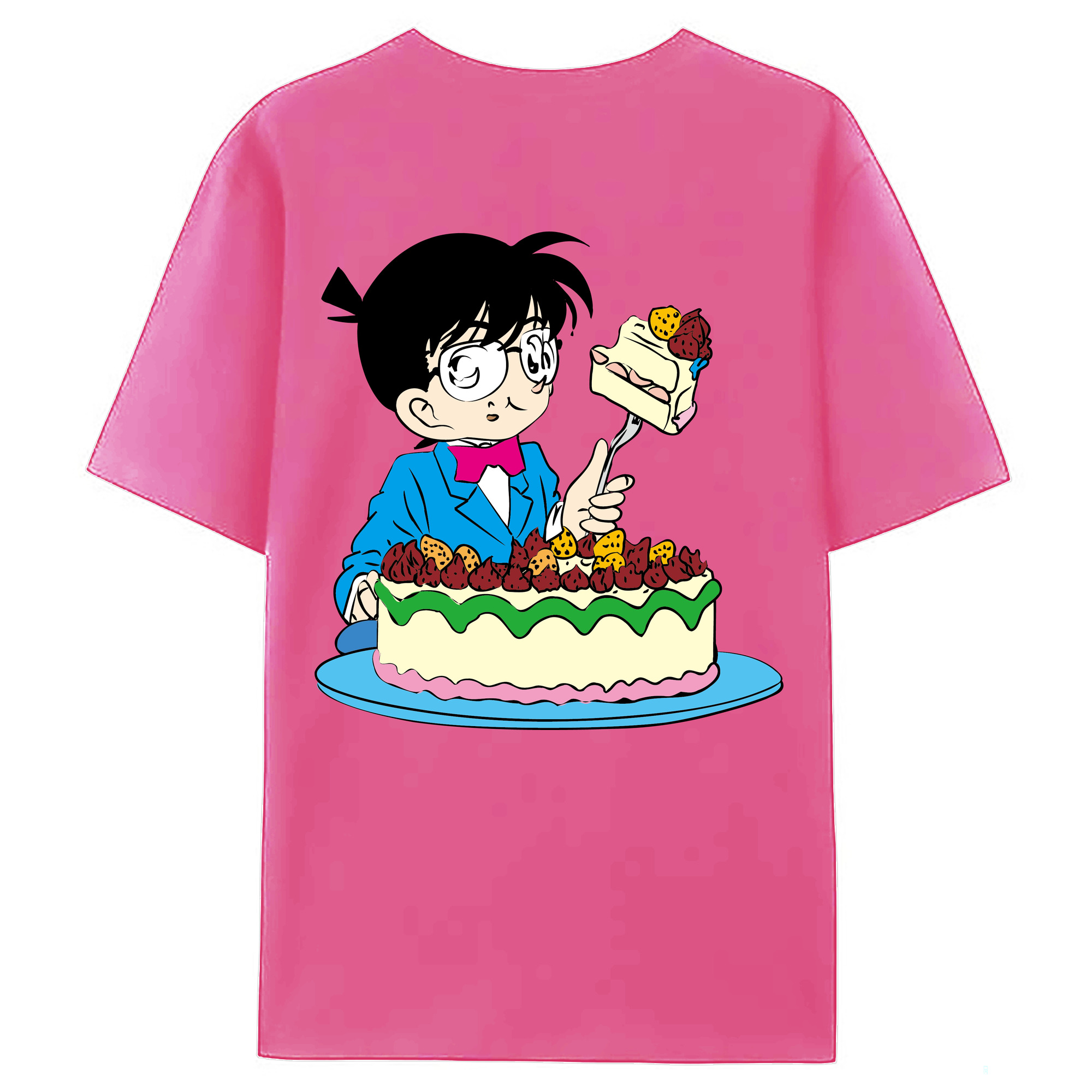 （画像用） 名探偵コナン 江戸川 コナン Detective Conan Conan Edogawa レディース半袖Tシャツ(バックプリント)