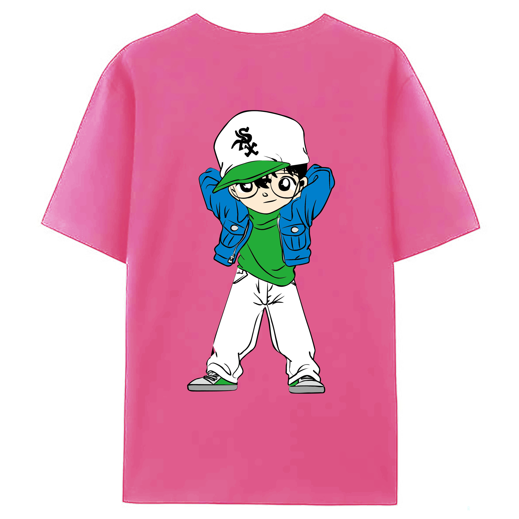 （画像用） 名探偵コナン 江戸川 コナン Detective Conan Conan Edogawa レディース半袖Tシャツ(バックプリント)
