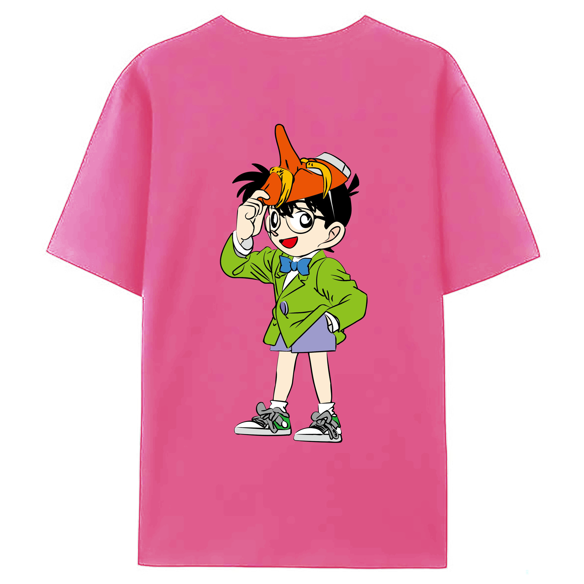 （画像用） 名探偵コナン 江戸川 コナン Detective Conan Conan Edogawa レディース半袖Tシャツ(バックプリント)