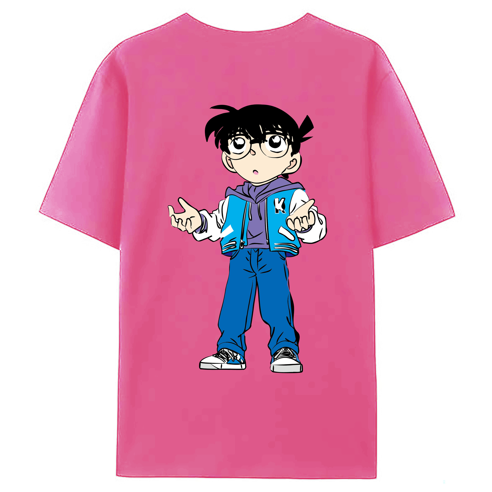 （画像用） 名探偵コナン 江戸川 コナン Detective Conan Conan Edogawa レディース半袖Tシャツ(バックプリント)