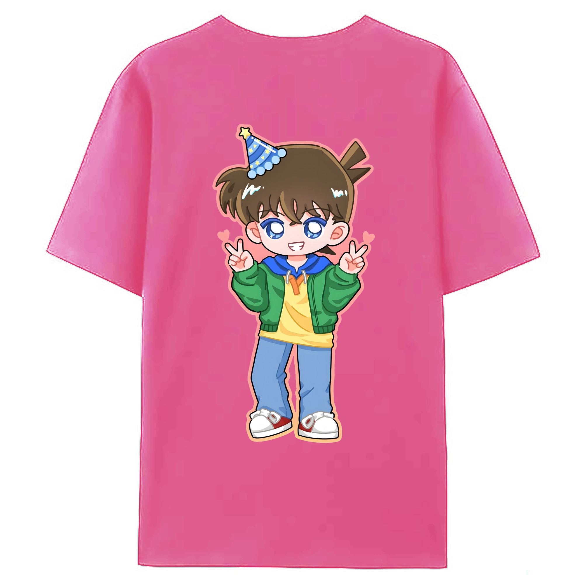 （画像用） 名探偵コナン 江戸川 コナン Detective Conan Conan Edogawa レディース半袖Tシャツ(バックプリント)