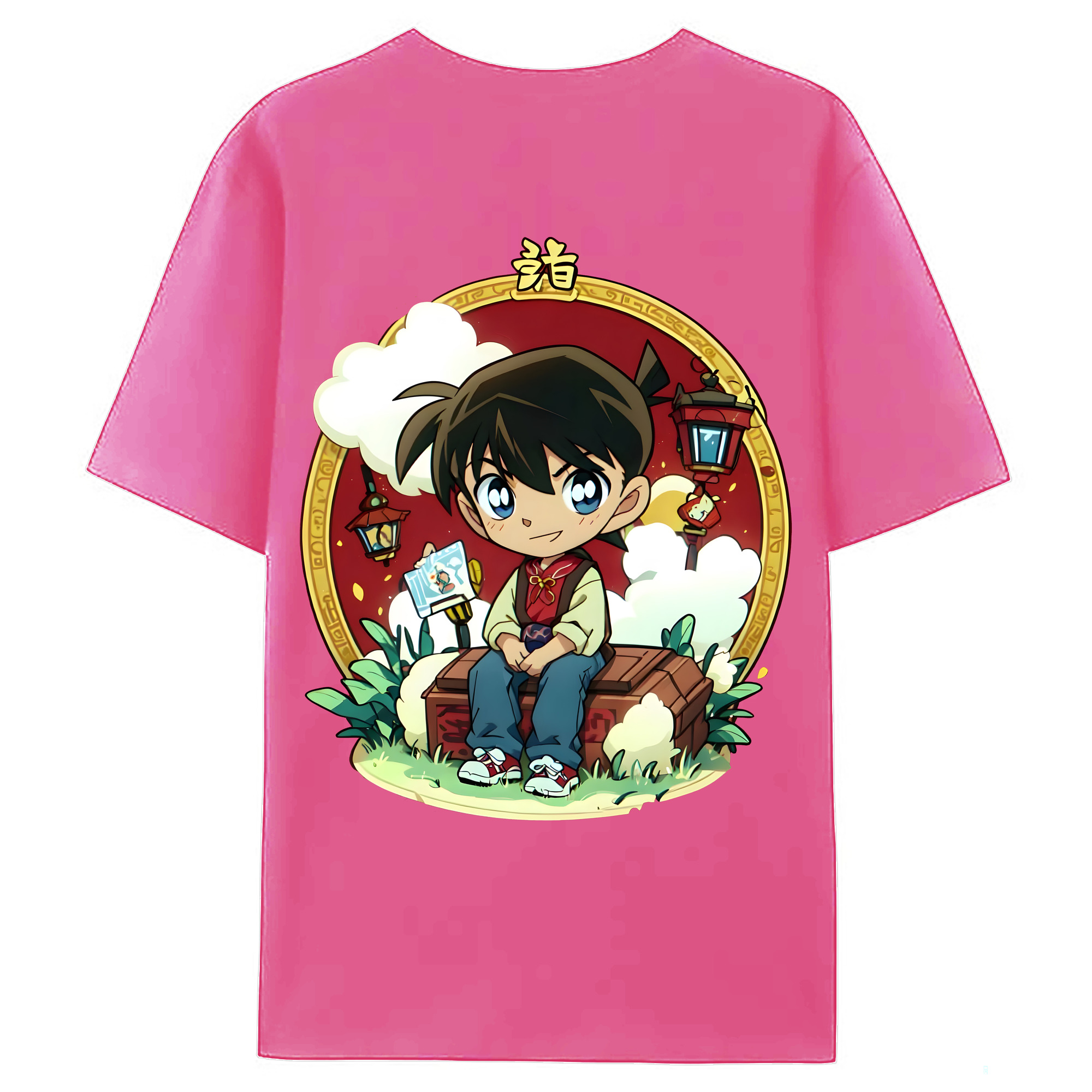 （画像用） 名探偵コナン 江戸川 コナン Detective Conan Conan Edogawa レディース半袖Tシャツ(バックプリント)