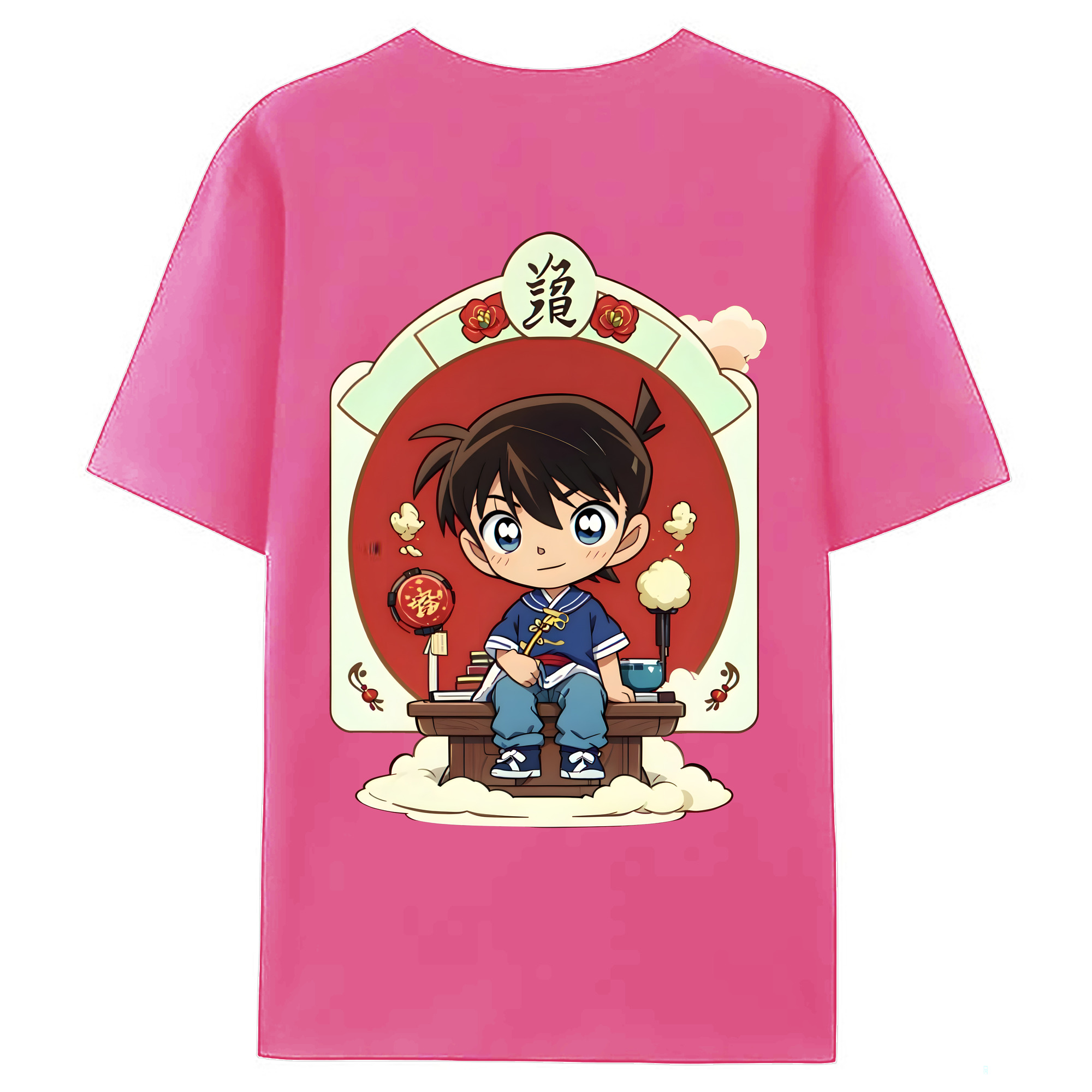 （画像用） 名探偵コナン 江戸川 コナン Detective Conan Conan Edogawa レディース半袖Tシャツ(バックプリント)