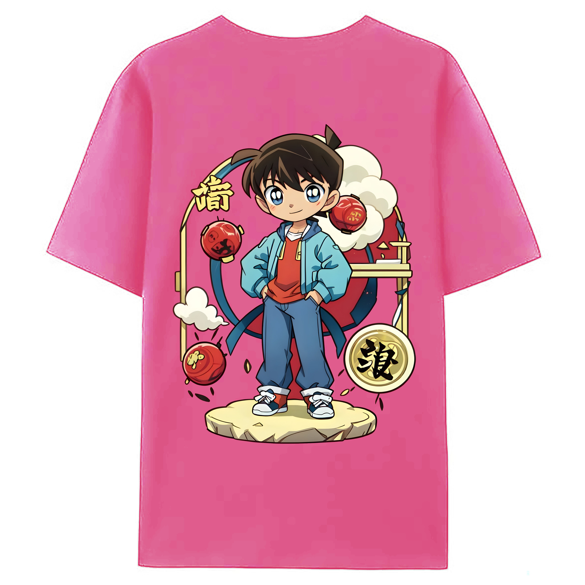 （画像用） 名探偵コナン 江戸川 コナン Detective Conan Conan Edogawa レディース半袖Tシャツ(バックプリント)