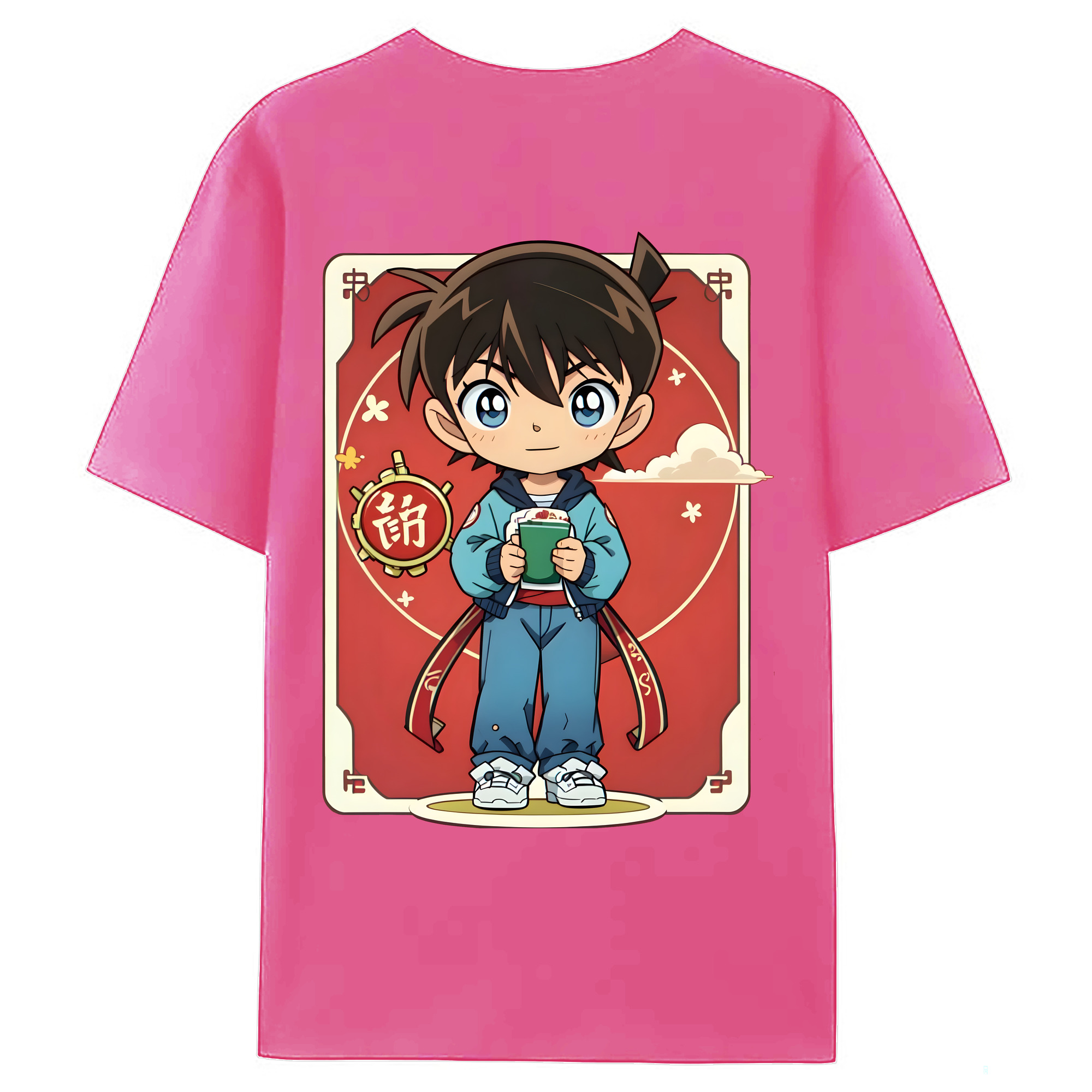 （画像用） 名探偵コナン 江戸川 コナン Detective Conan Conan Edogawa レディース半袖Tシャツ(バックプリント)