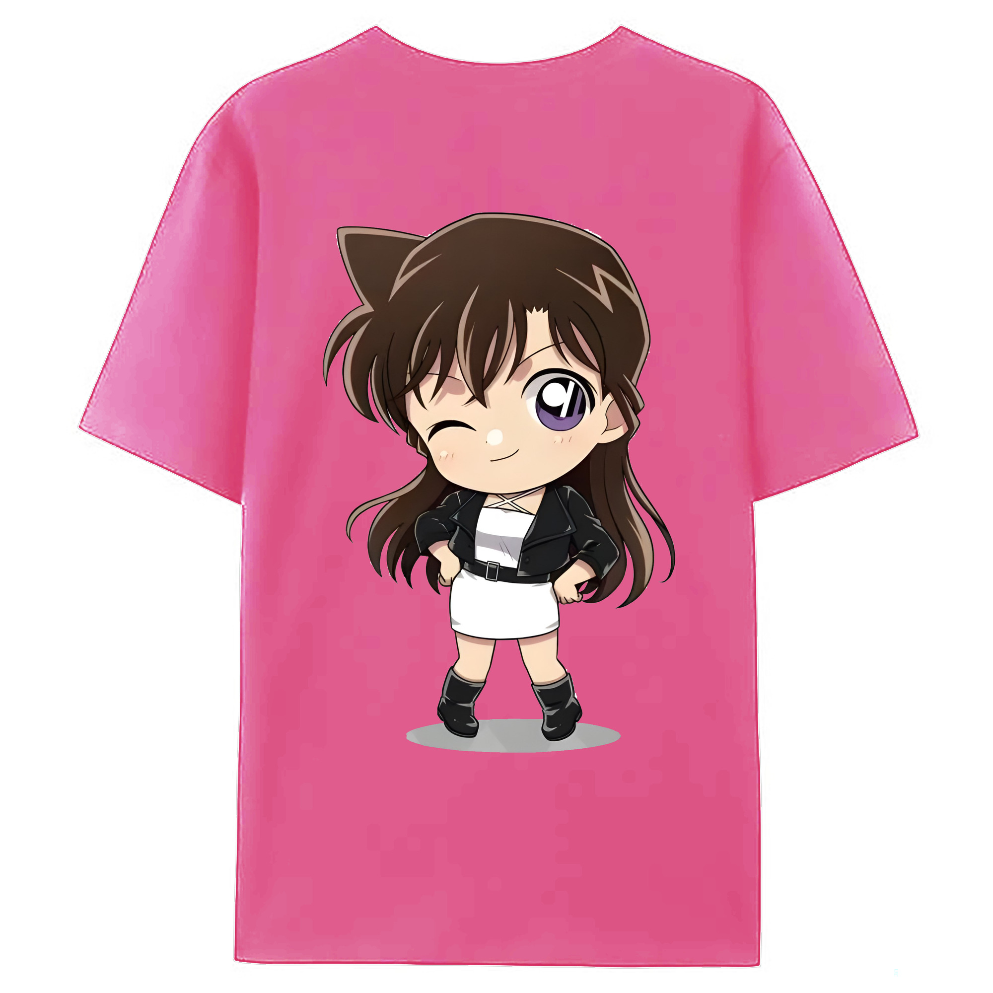 （画像用） 名探偵コナン 毛利 蘭 もうり らん、モーリ ラン Detective Conan Rachel Moore レディース半袖Tシャツ(バックプリント)