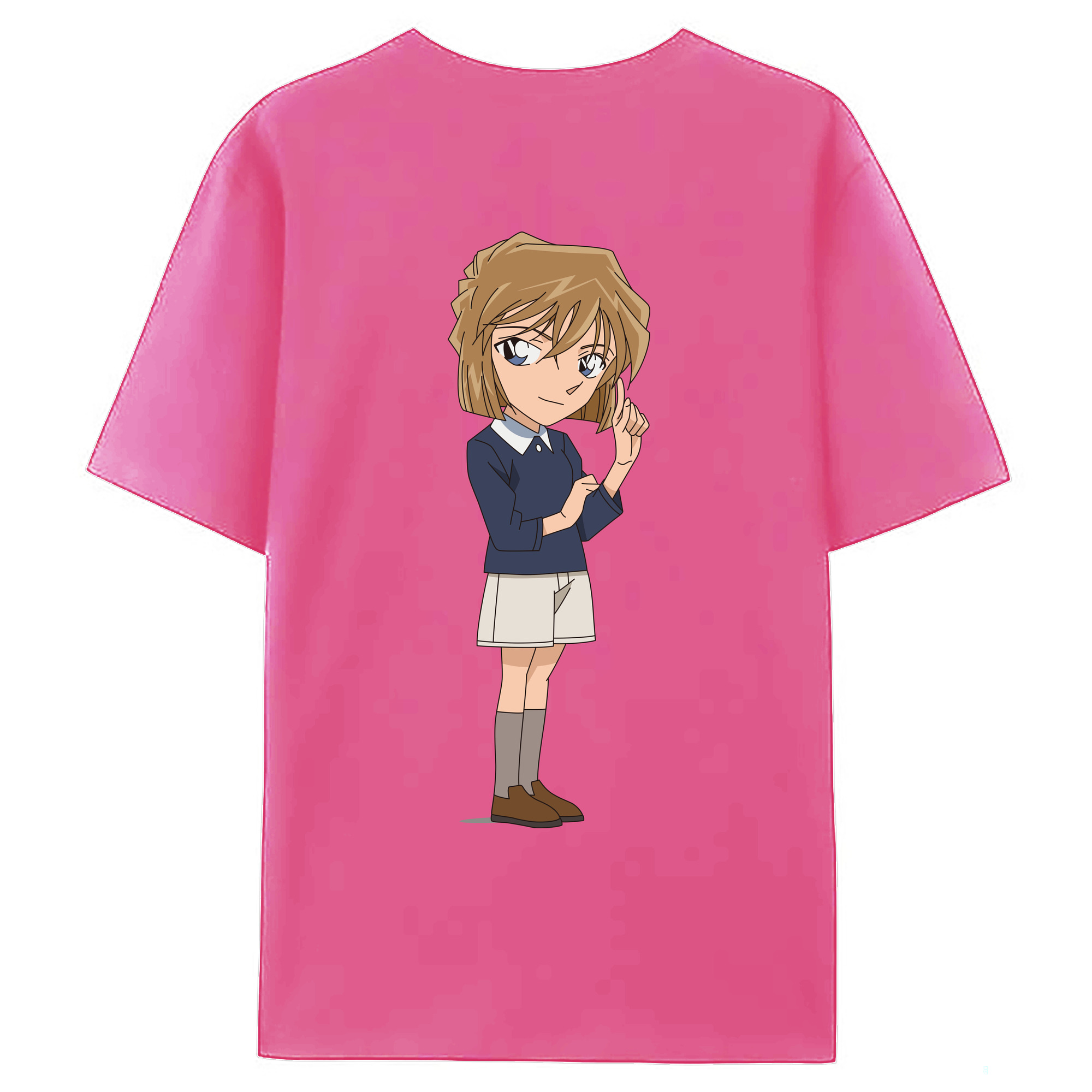 （画像用） 名探偵コナン 灰原 哀 はいばら あい Detective Conan Anita Hailey、Vi Graythorn Haibara Ai レディース半袖Tシャツ(バックプリント)