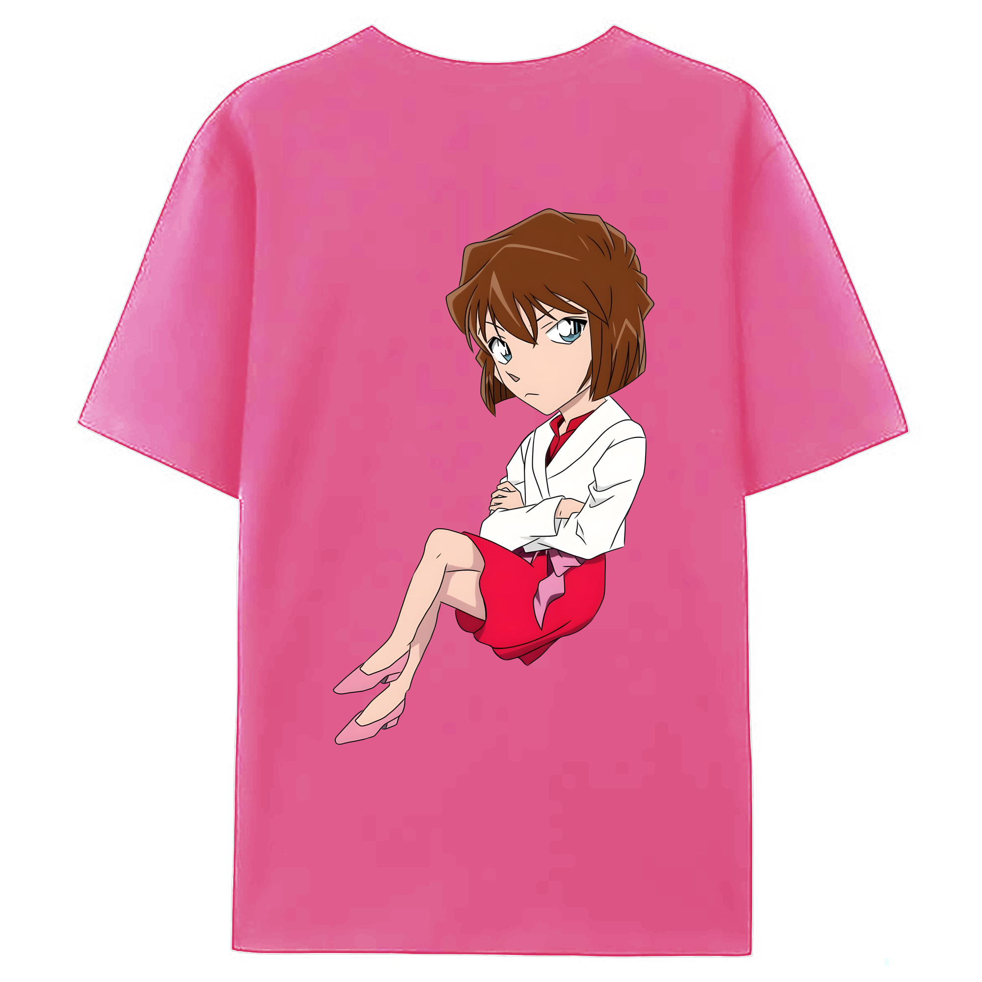（画像用） 名探偵コナン 灰原 哀 はいばら あい Detective Conan Anita Hailey、Vi Graythorn Haibara Ai レディース半袖Tシャツ(バックプリント)