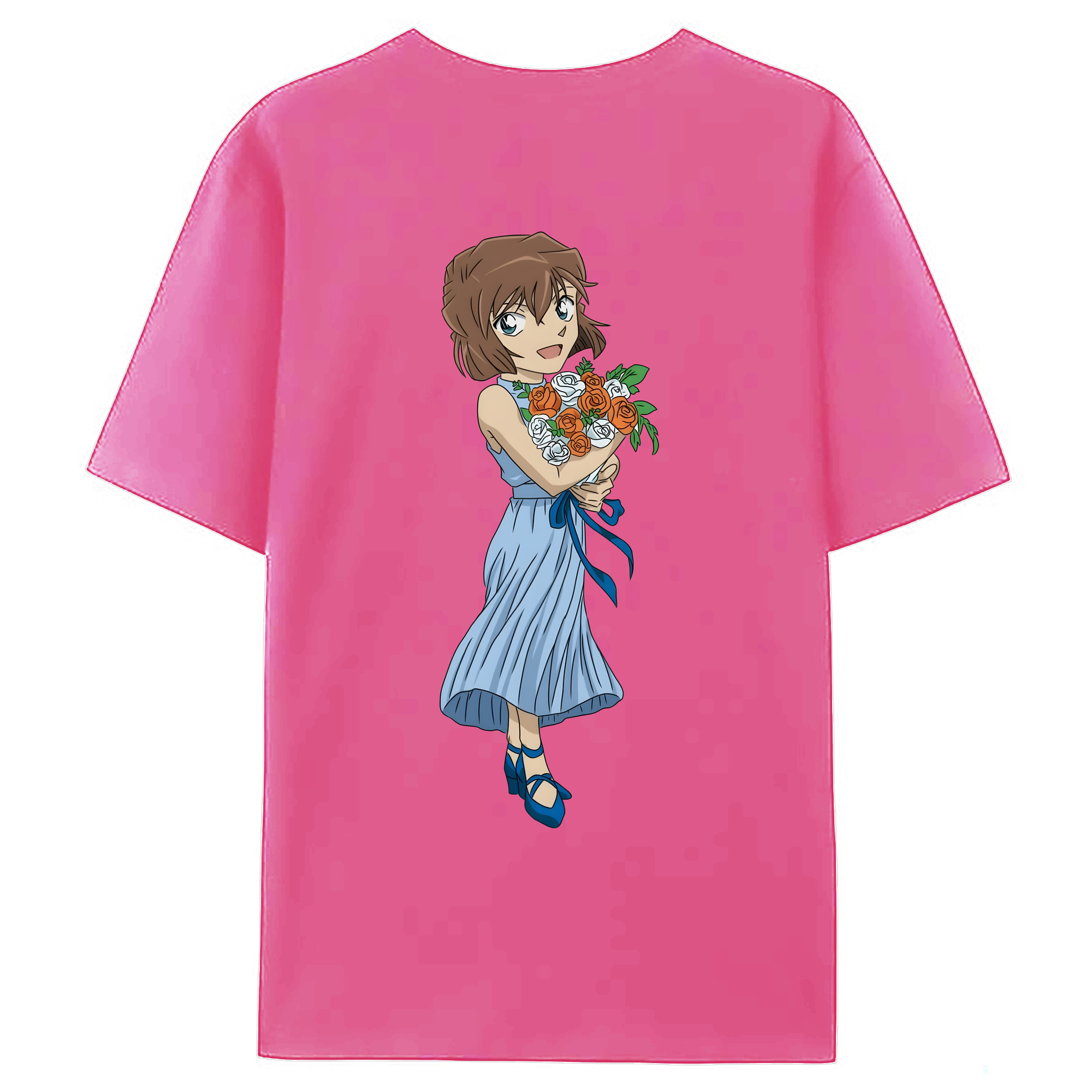 （画像用） 名探偵コナン 灰原 哀 はいばら あい Detective Conan Anita Hailey、Vi Graythorn Haibara Ai レディース半袖Tシャツ(バックプリント)