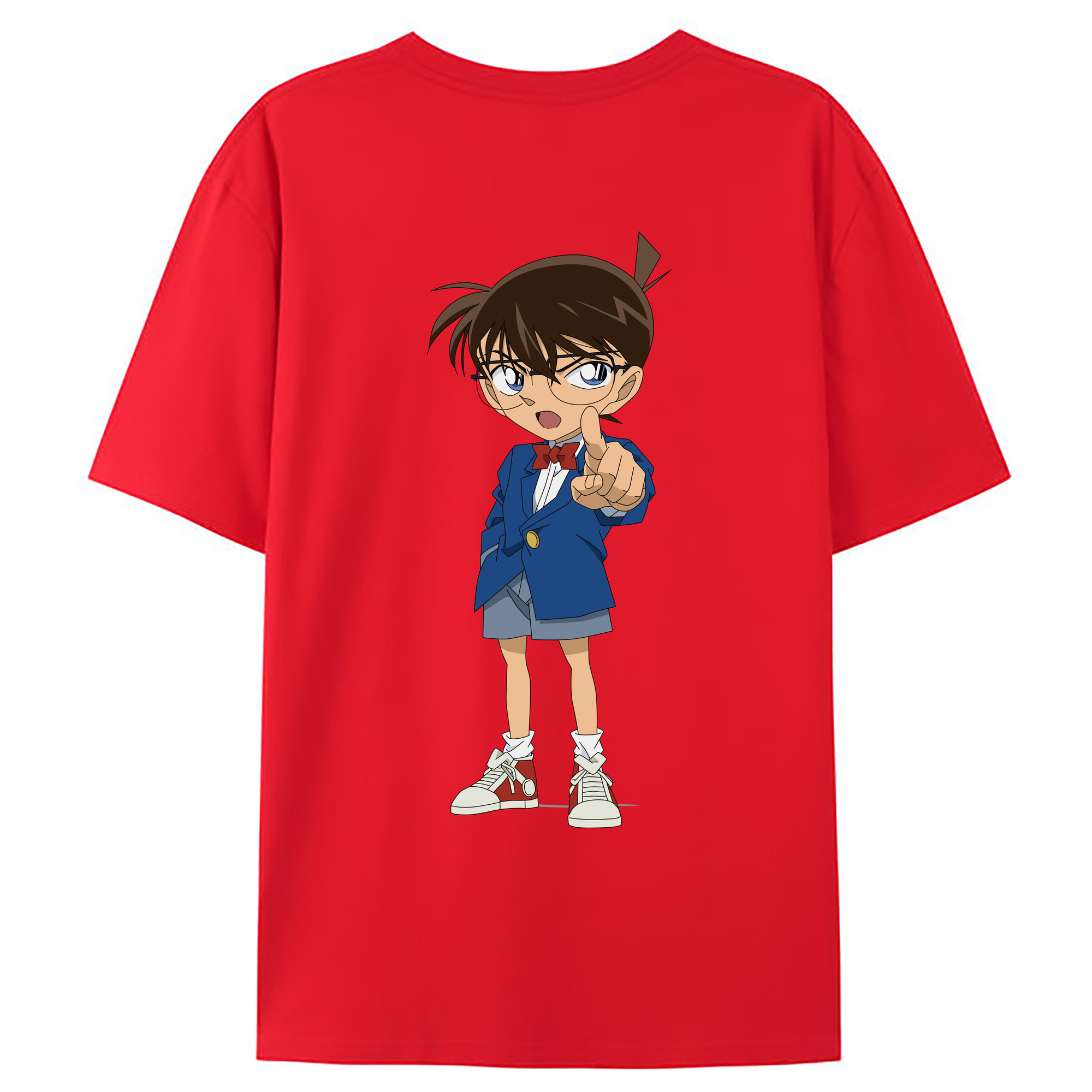 （画像用） 名探偵コナン 江戸川 コナン Detective Conan Conan Edogawa レディース半袖Tシャツ(バックプリント)