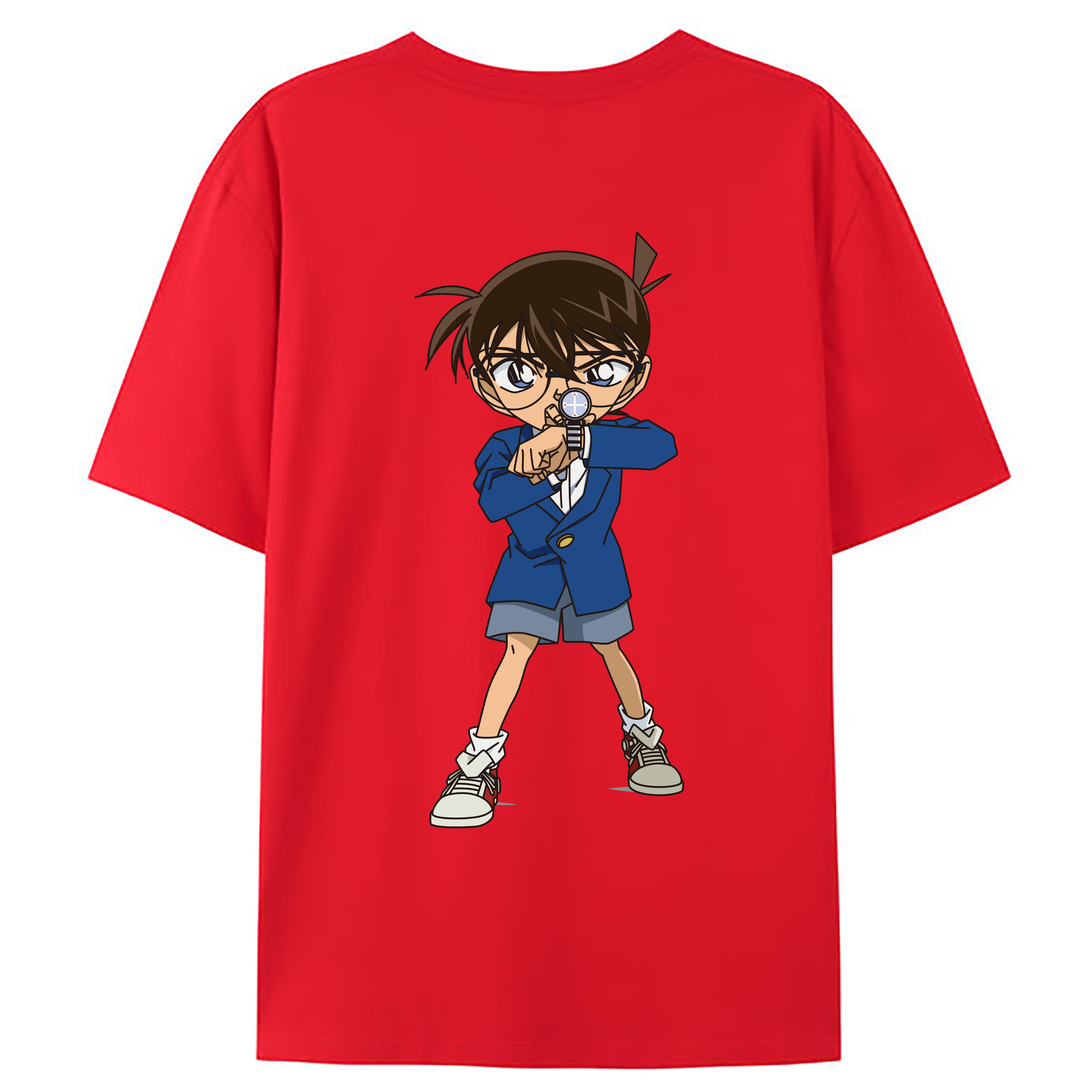 （画像用） 名探偵コナン 江戸川 コナン Detective Conan Conan Edogawa レディース半袖Tシャツ(バックプリント)