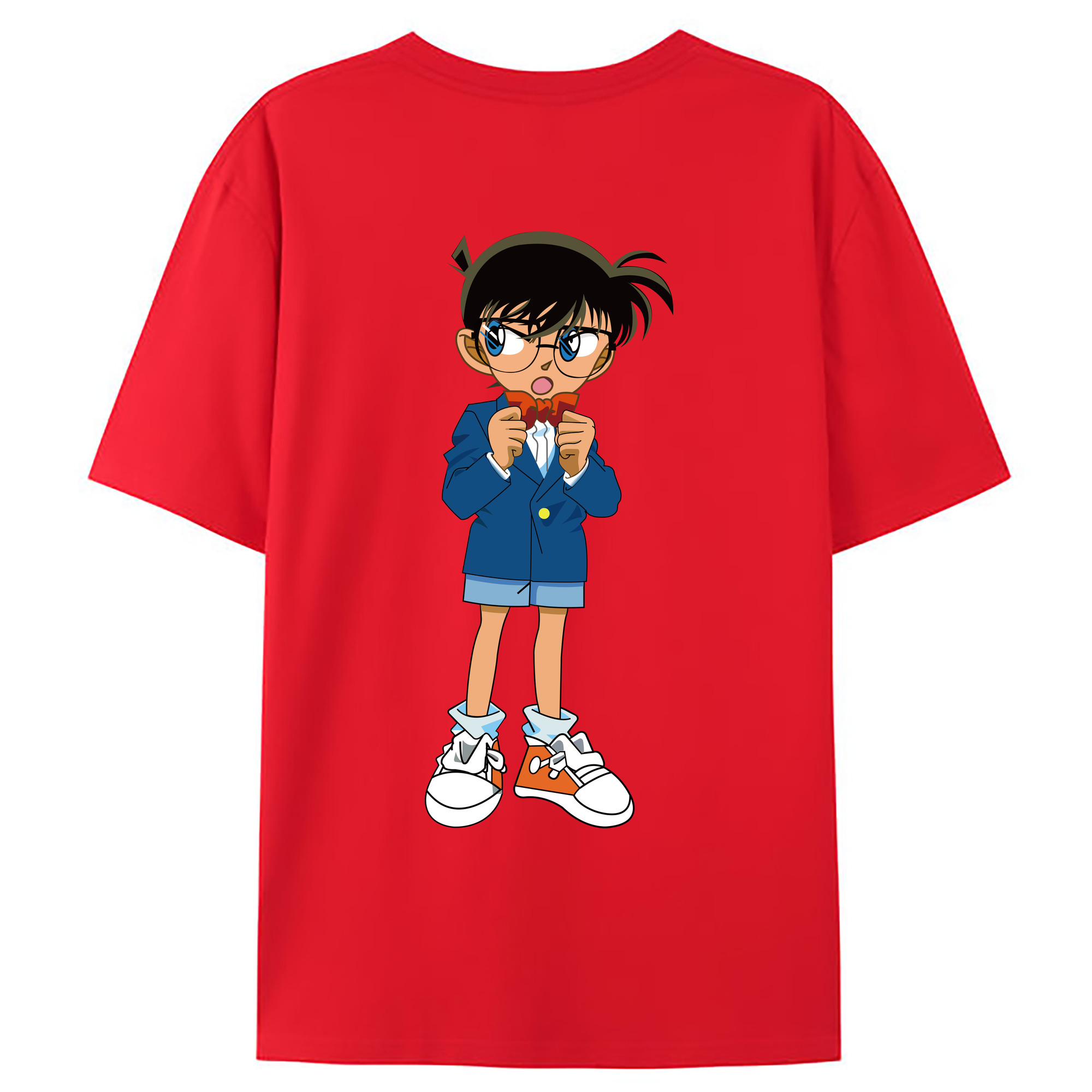 （画像用） 名探偵コナン 江戸川 コナン Detective Conan Conan Edogawa レディース半袖Tシャツ(バックプリント)
