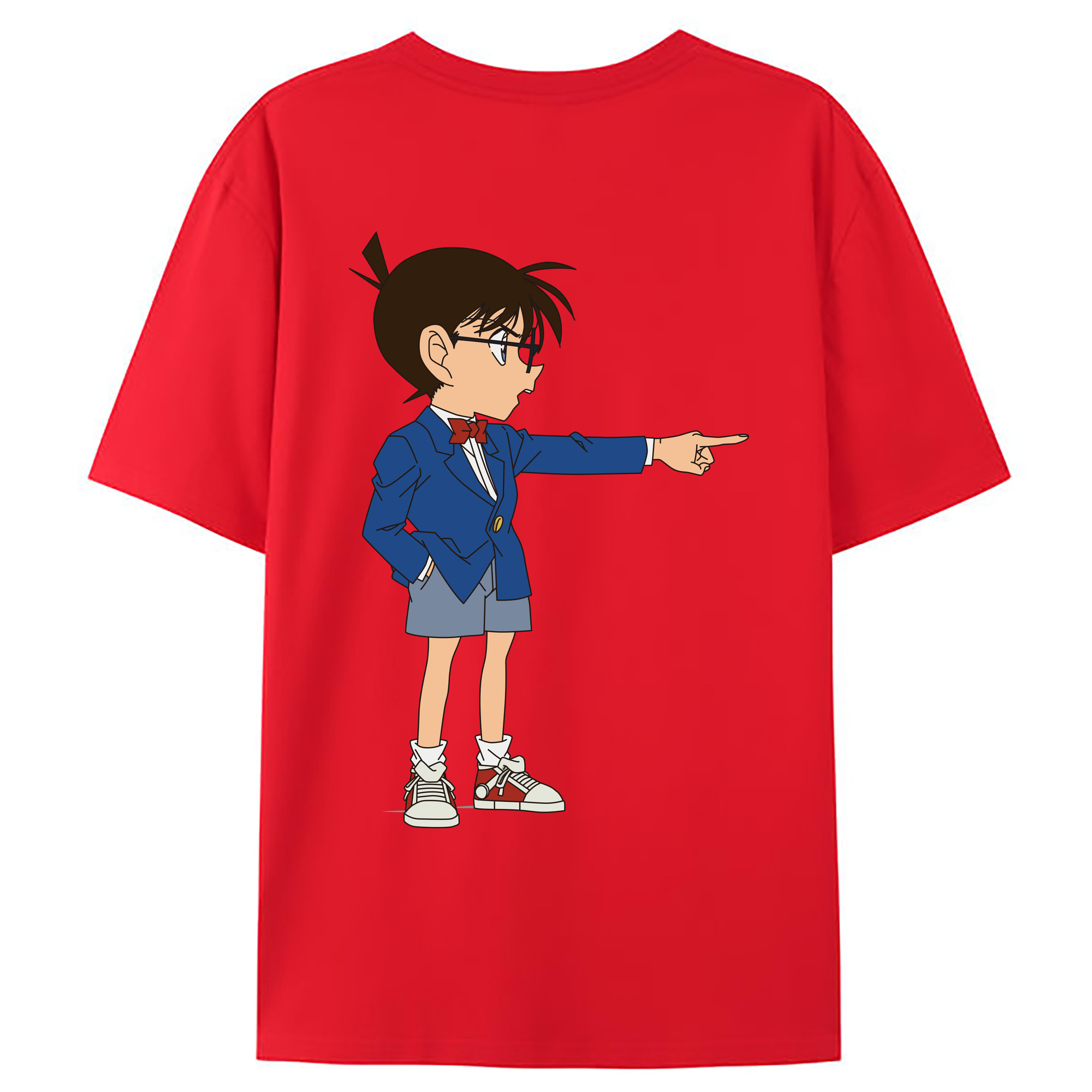 （画像用） 名探偵コナン 江戸川 コナン Detective Conan Conan Edogawa レディース半袖Tシャツ(バックプリント)