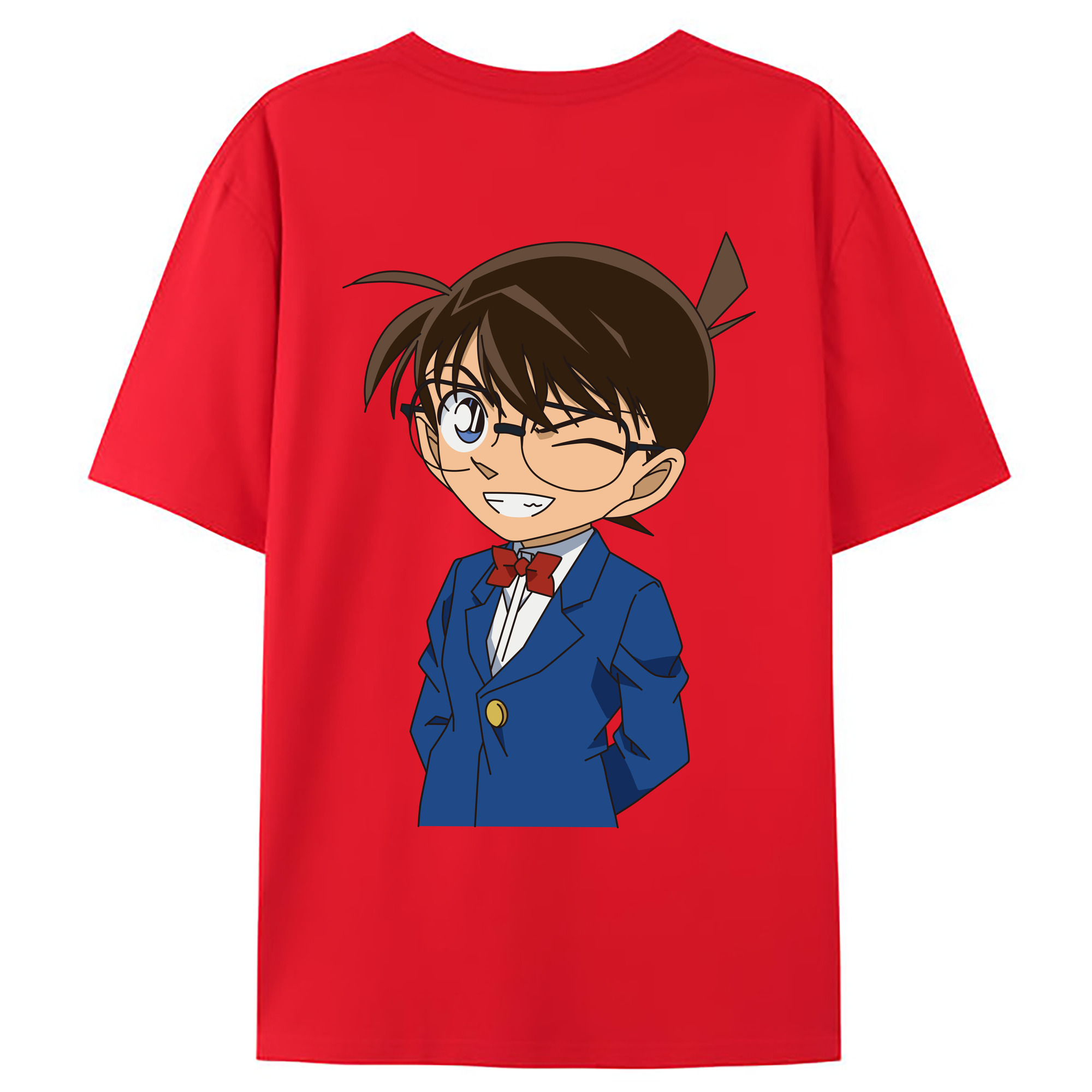 （画像用） 名探偵コナン 江戸川 コナン Detective Conan Conan Edogawa レディース半袖Tシャツ(バックプリント)
