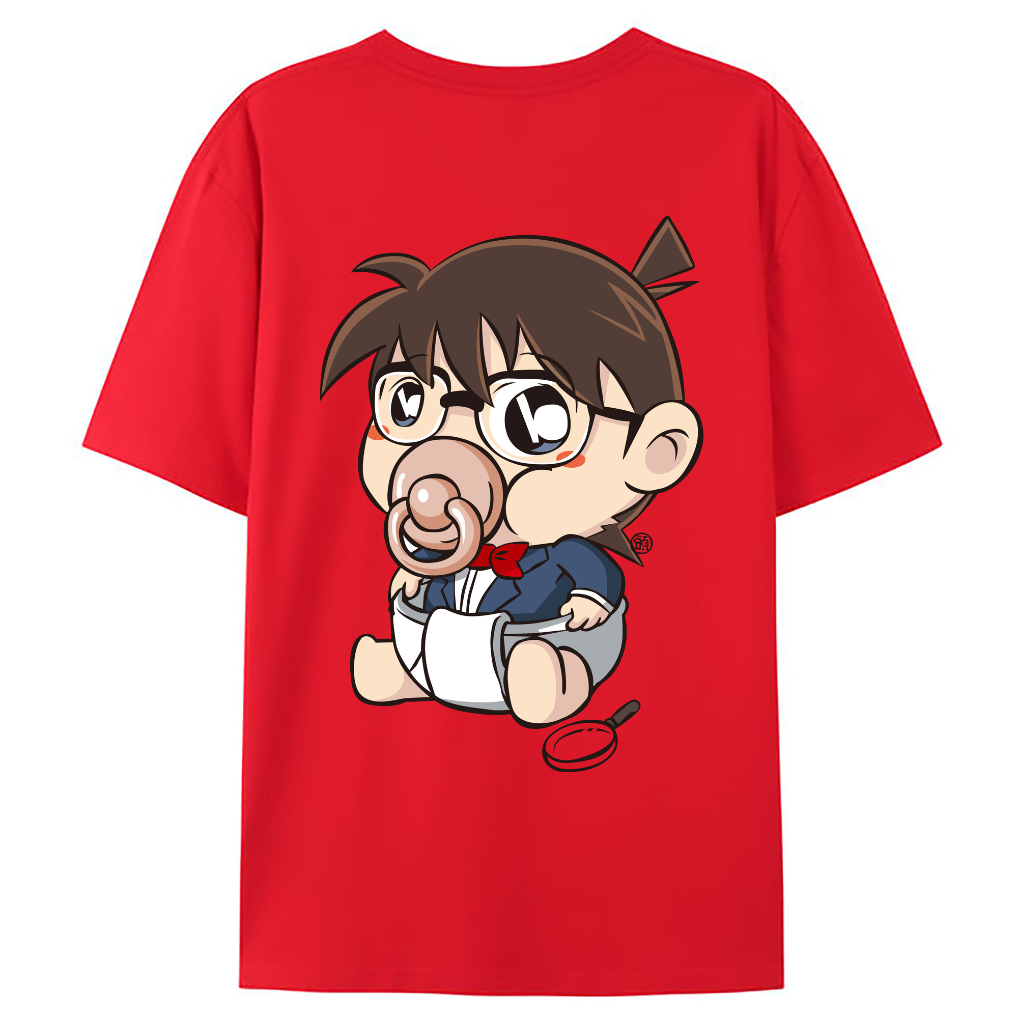 （画像用） 名探偵コナン 江戸川 コナン Detective Conan Conan Edogawa レディース半袖Tシャツ(バックプリント)