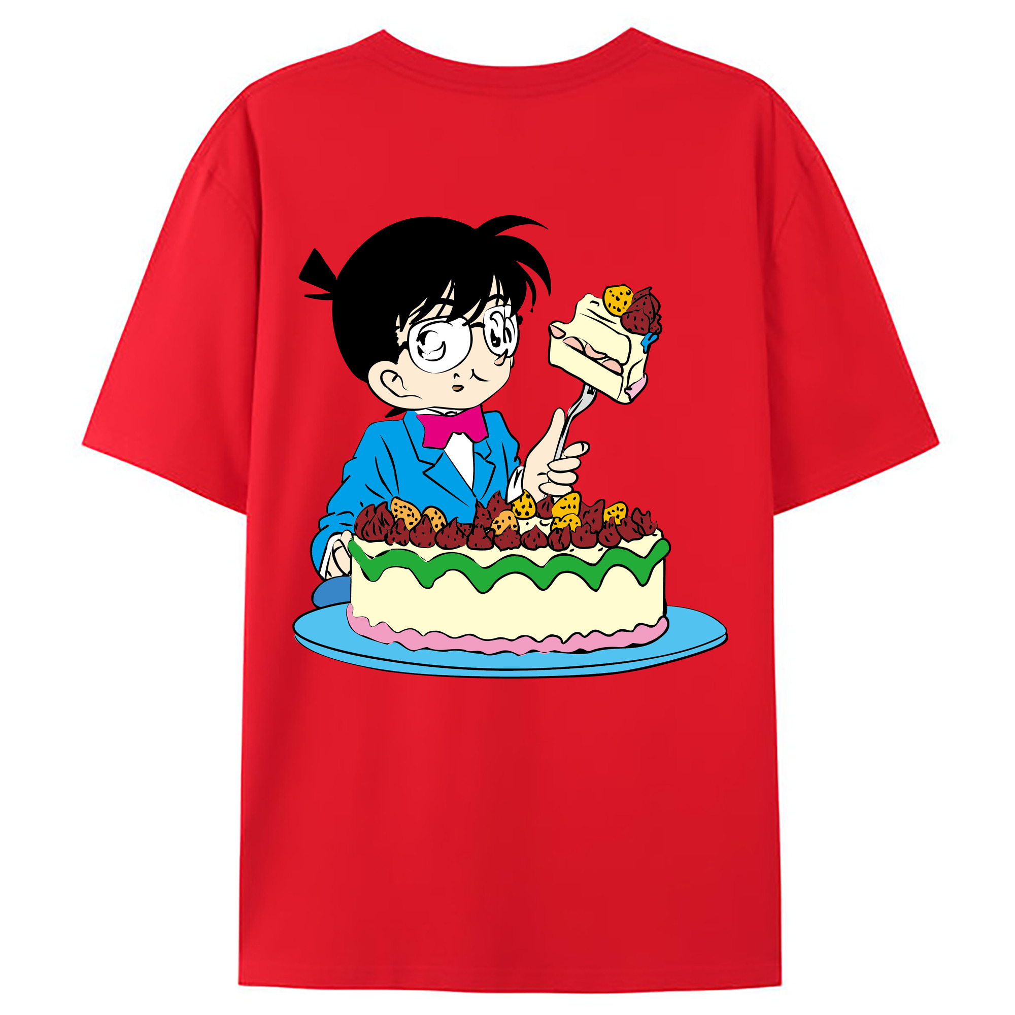 （画像用） 名探偵コナン 江戸川 コナン Detective Conan Conan Edogawa レディース半袖Tシャツ(バックプリント)